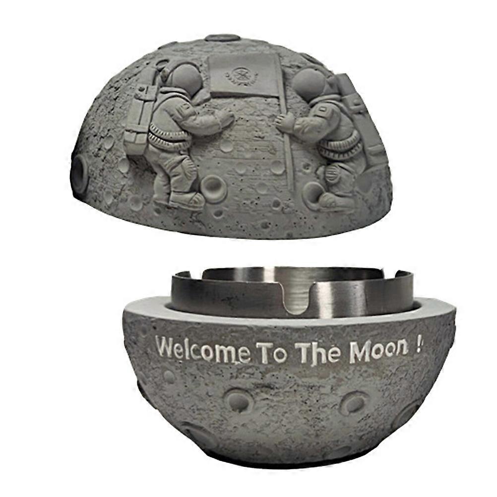 Concise Home Ashtray 2Pcs Sturdy Grey Square Shape Ideal For Adults Decoration