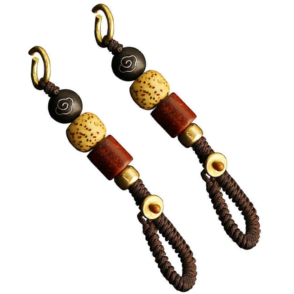 Keychain Hanging Charm Copper Knotted Rope Charm for Decor 2Pcs