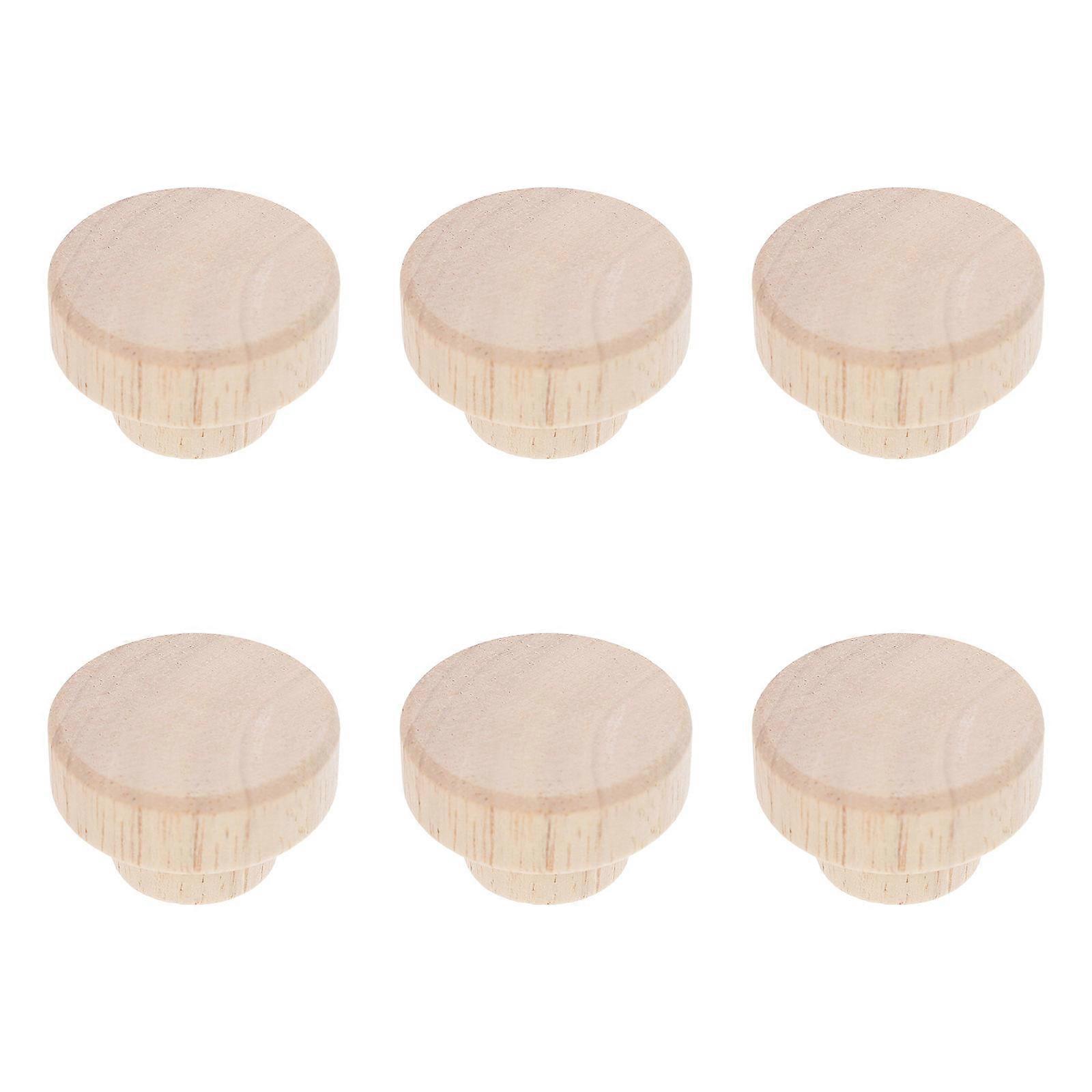 Round Cupboard Knobs Wooden Door Handle for Decor Use 12Pcs Set