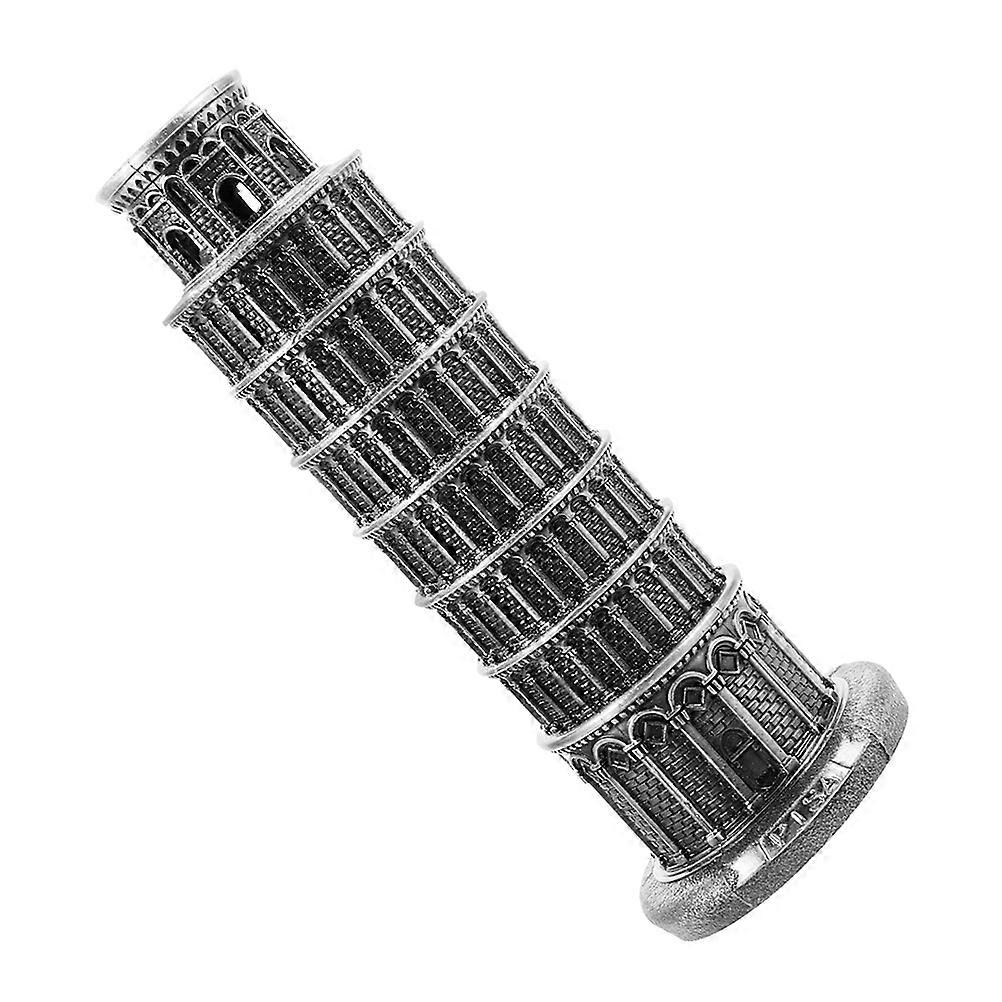 Building Decor Alloy Tower Craft for Decoration Silver Architectural Model