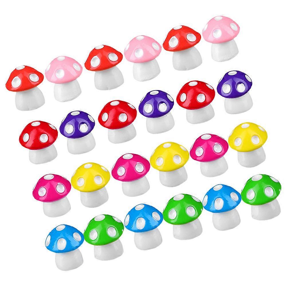Mini Resin Mushroom Figures for Decoration 500Pcs Assorted Colors