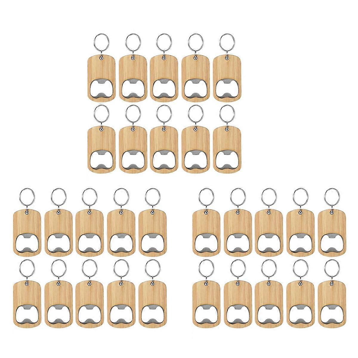 10 pcs Wood Bottle Opener Keychain Bottle Openers Set