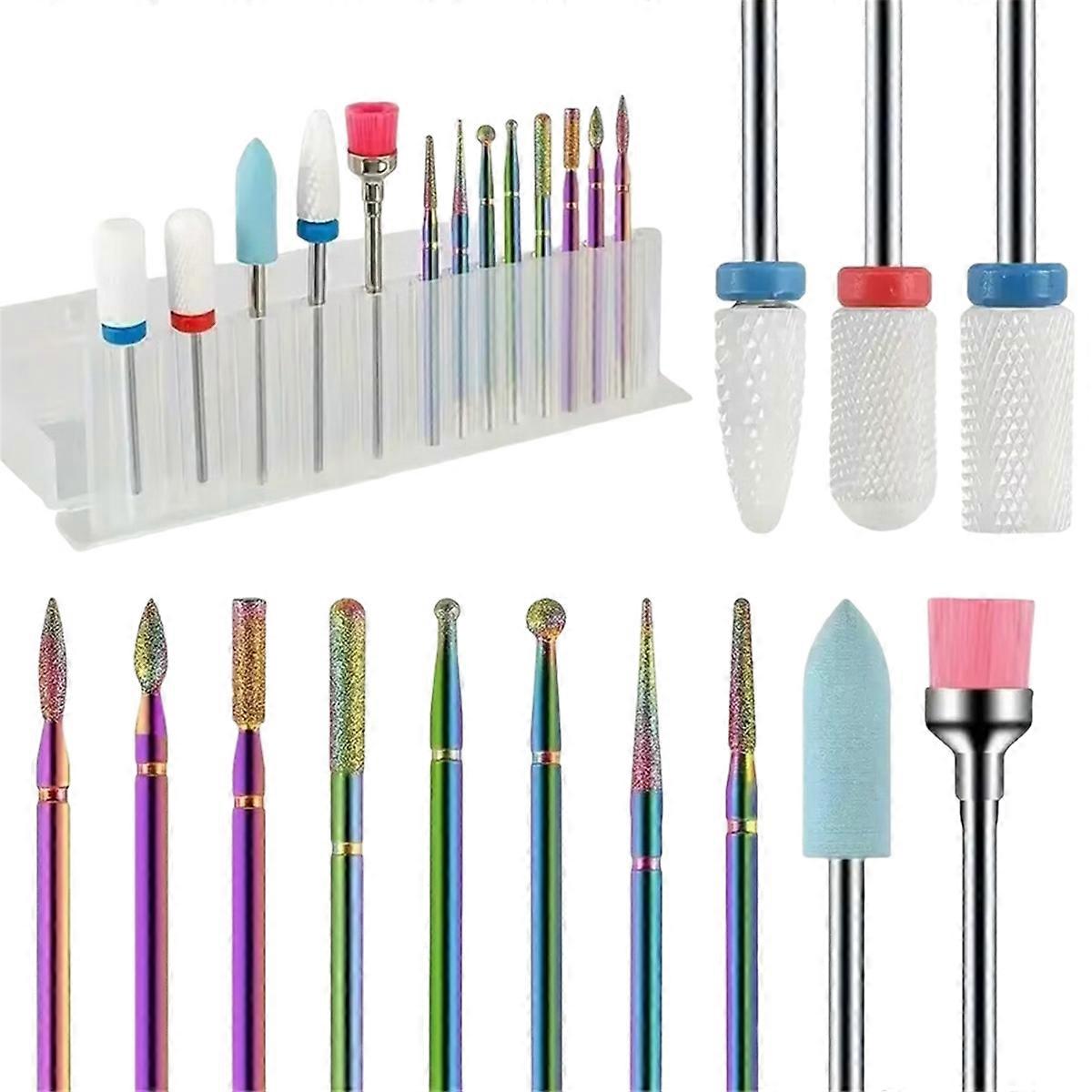  13Pcs Professional Ceramic Nail Drill Bit Set Nail File Bit