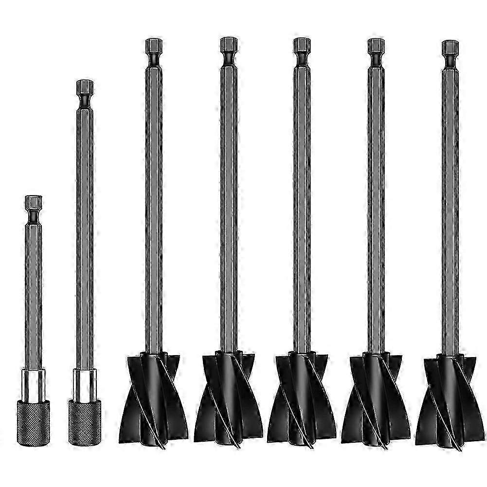 5Pcs Resin Mixer Paddles with 2 Extension Rods, Epoxy Mixer Attachment for Powerful Mixing, Reusabl