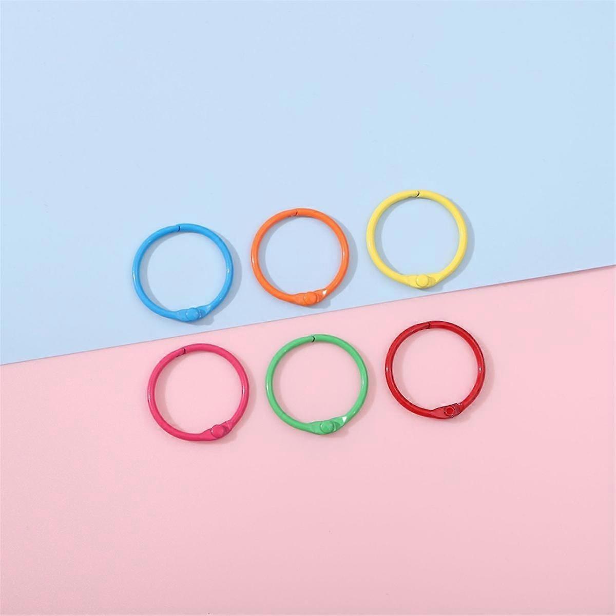 Colorful Loose Leaf Binder Rings Metal Book Rings Paper Rings for Index Cards Notebook Keychain Key Ring for Office Use