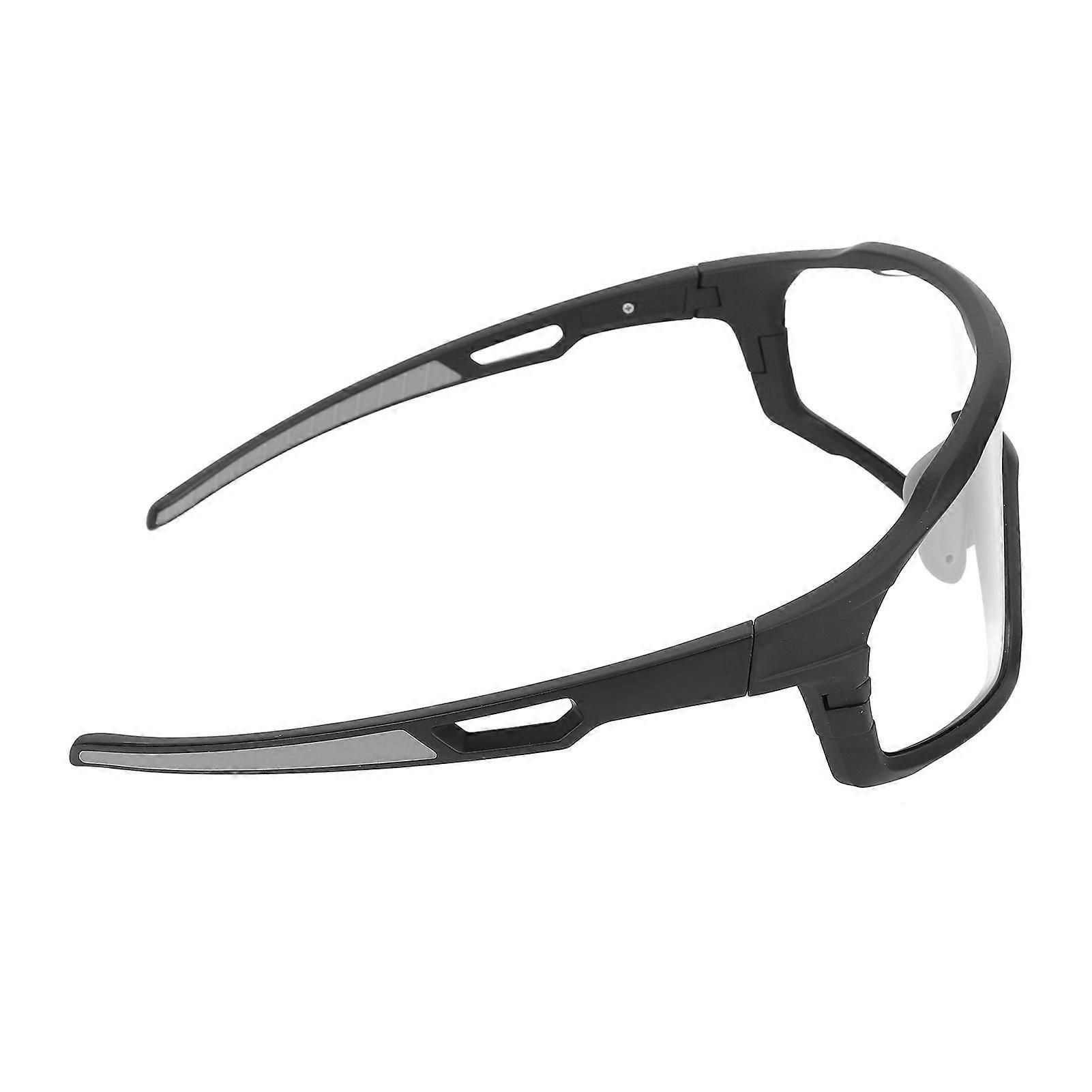 Polarized PC Cycling Sunglasses with Clear & Black Lenses, Myopic Frame