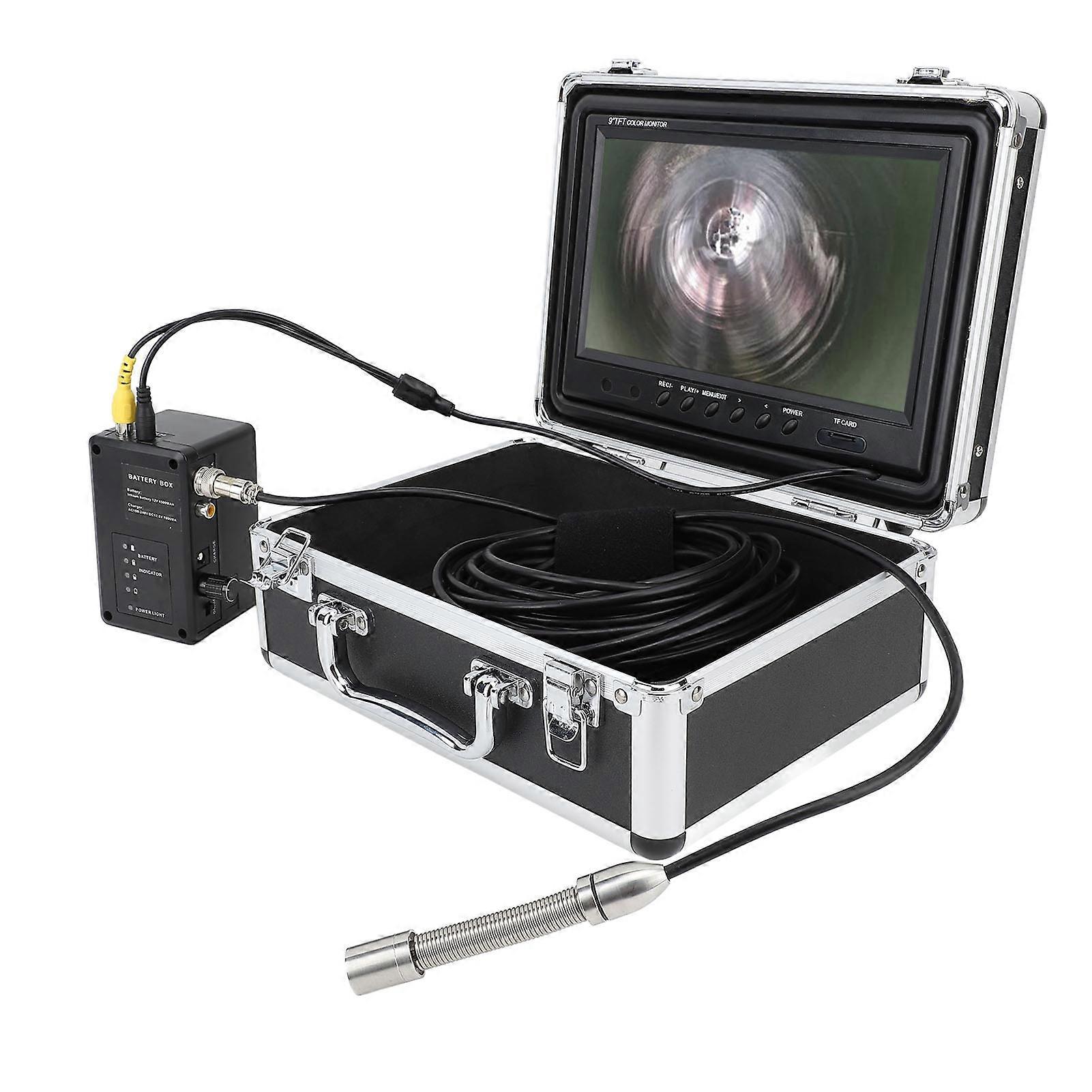 17mm Endoscope Camera 20M Cable 9" HD Display IP68 Waterproof