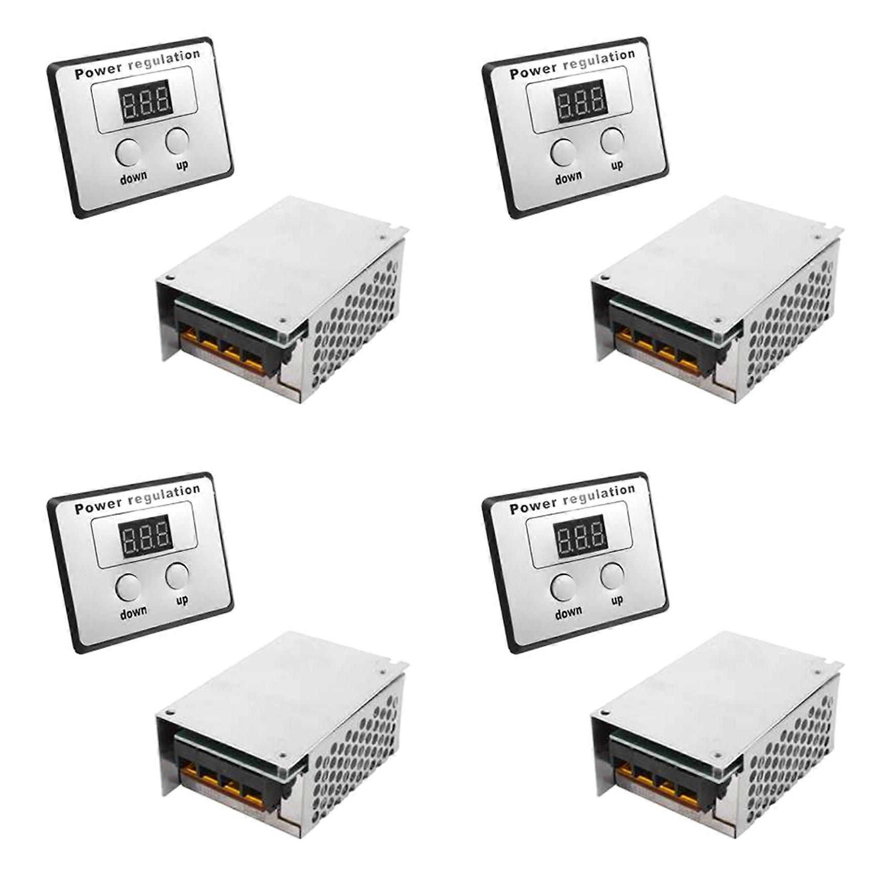 4X Water Heater Small Motors 4000W 220V AC SCR Voltage Regulator Dimmer Electric Motor Speed Temperature Controller