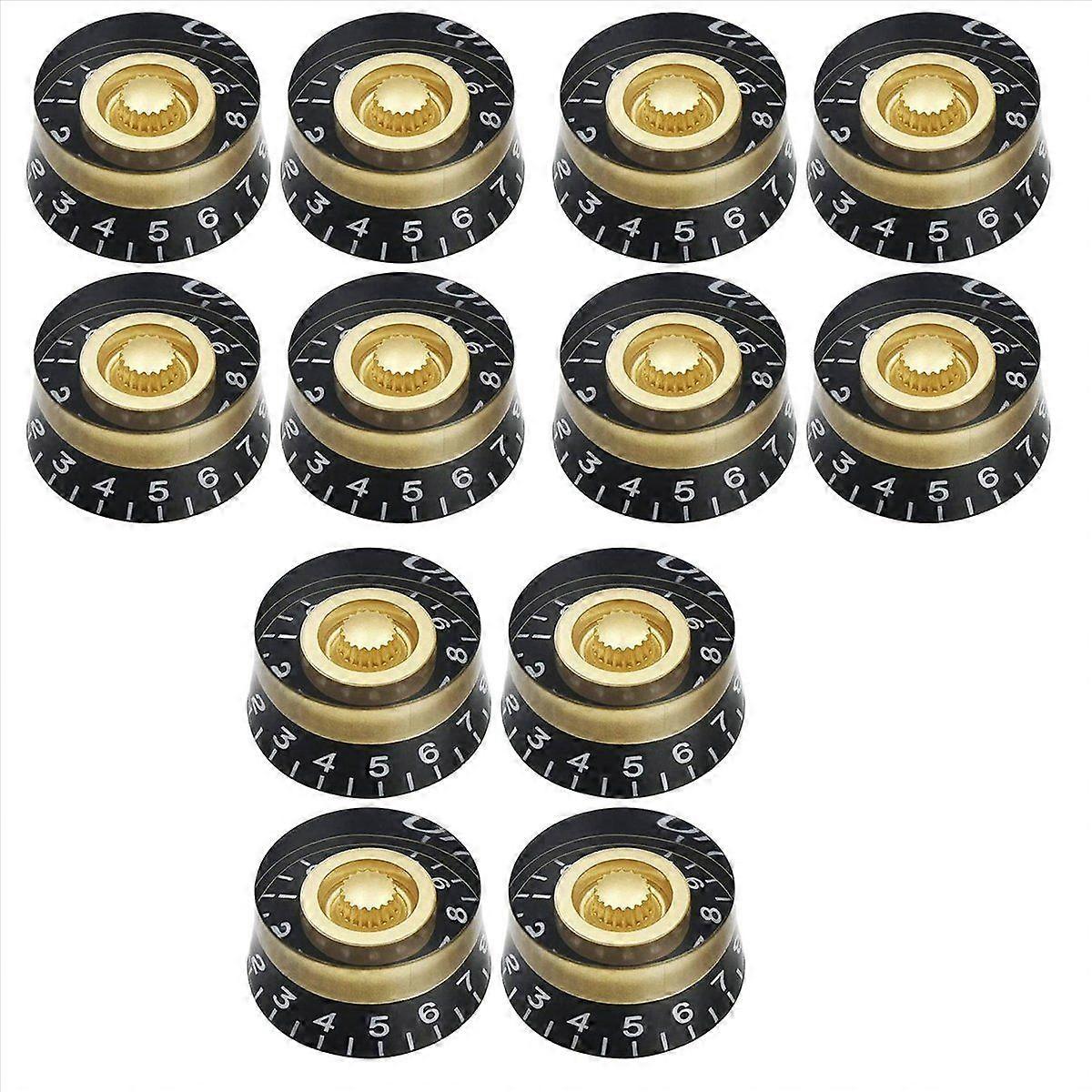 4Pcs Volume Tone Speed Knobs for Electric Guitar, Transparent Golden