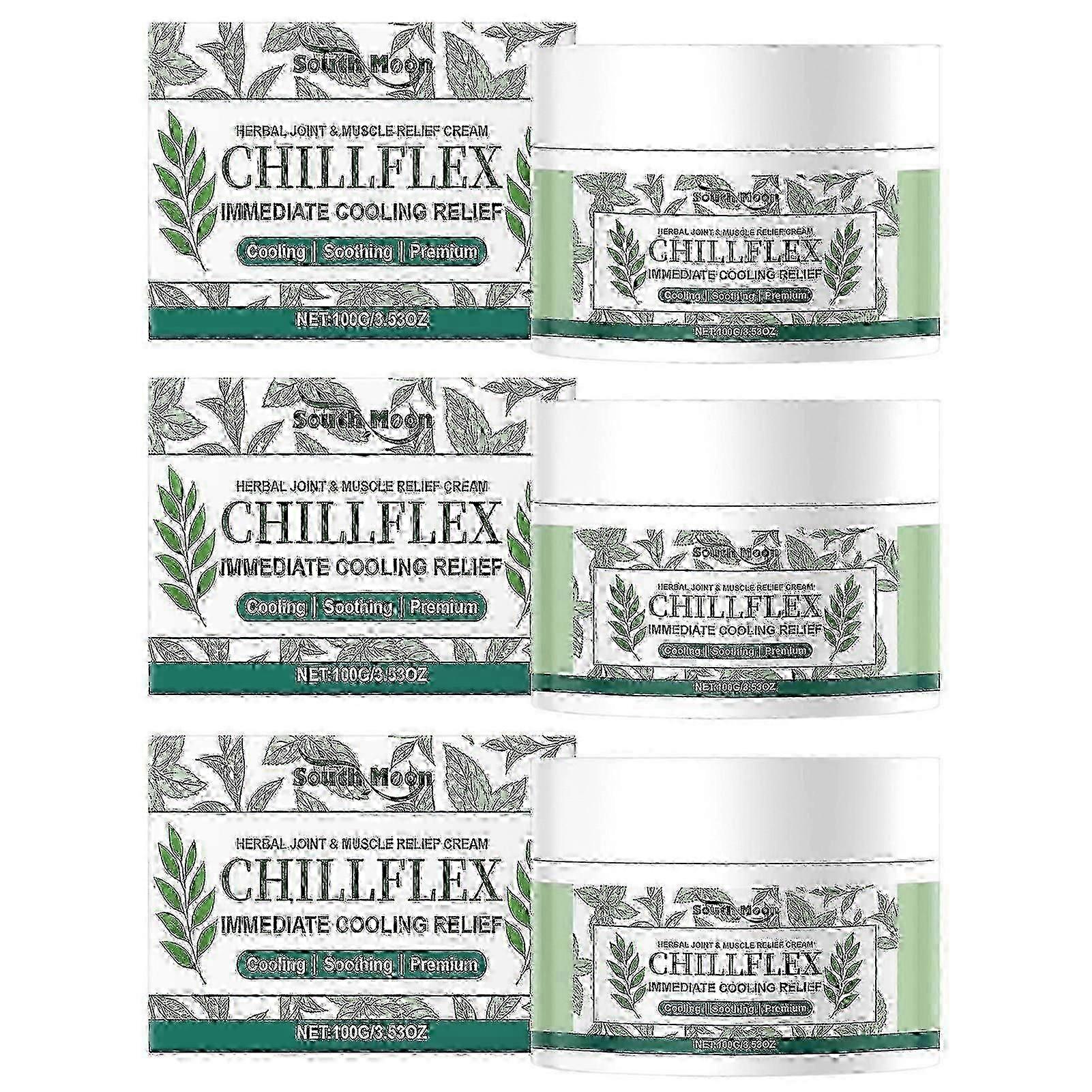 Chillflex örtkräm lindrar obehag i leder och muskler, mentolmassagekräm för led och muskler