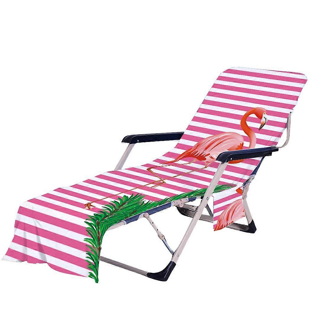 Portable Beach Chair Towel Cover With Pocket 3D Unicorn Flamingo Penguin Dolphin Pattern Color 2 For Summer Pool Outdoors