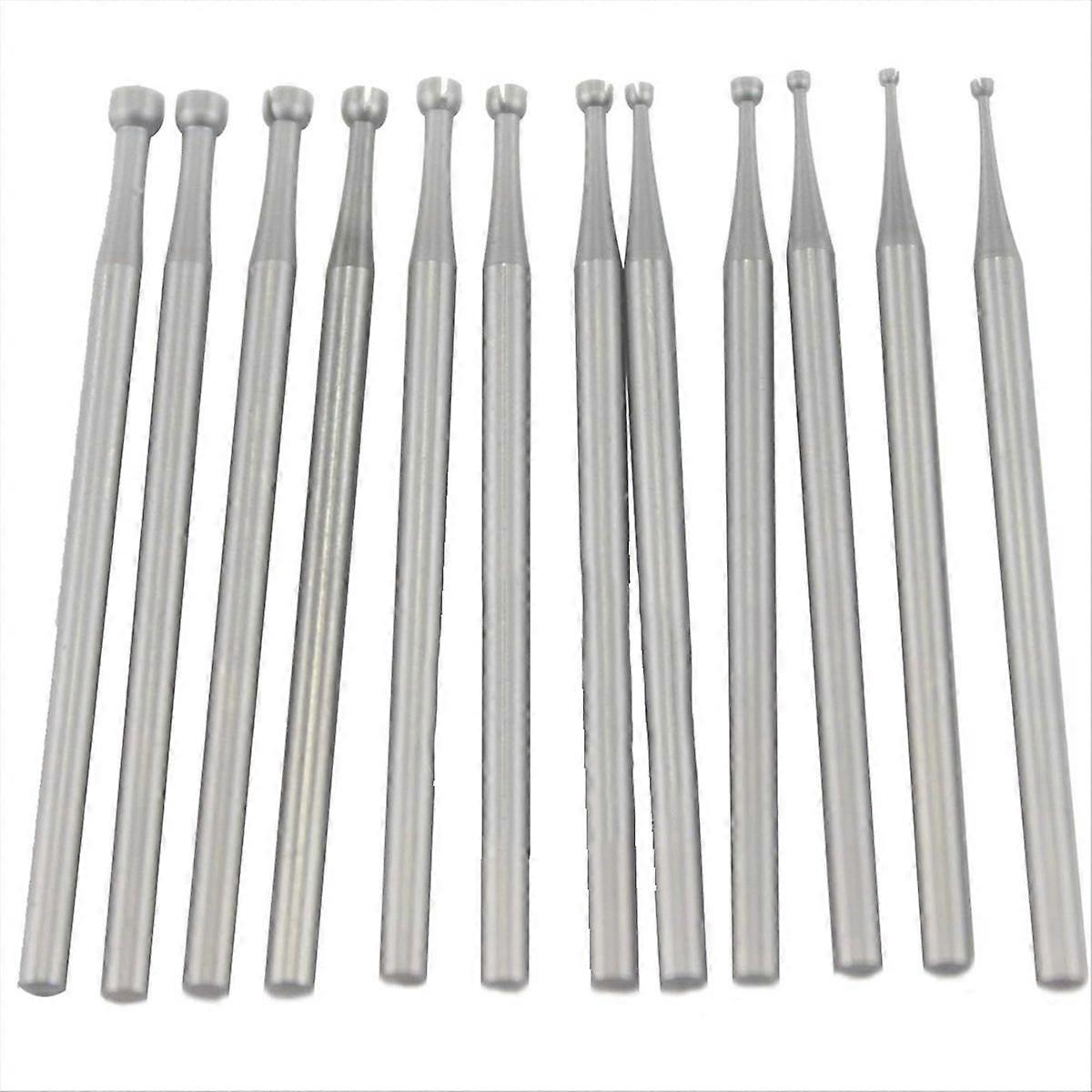 12 Pcs 3/32In Shank Open Mouth Cup Shape Wire Rounder Bits