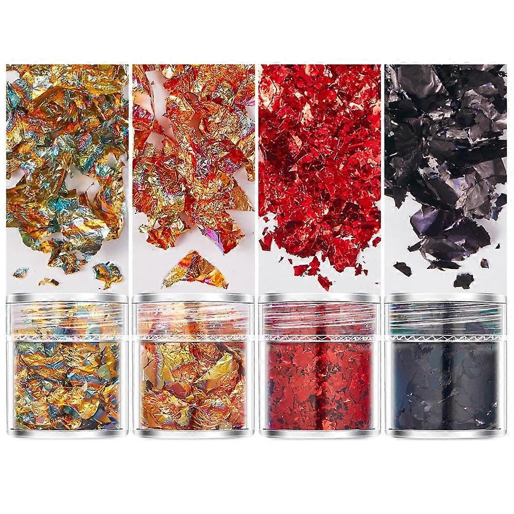 Dazzling Golden Flakes Glitter Leaf Sheets for Projects and Artistic Creation