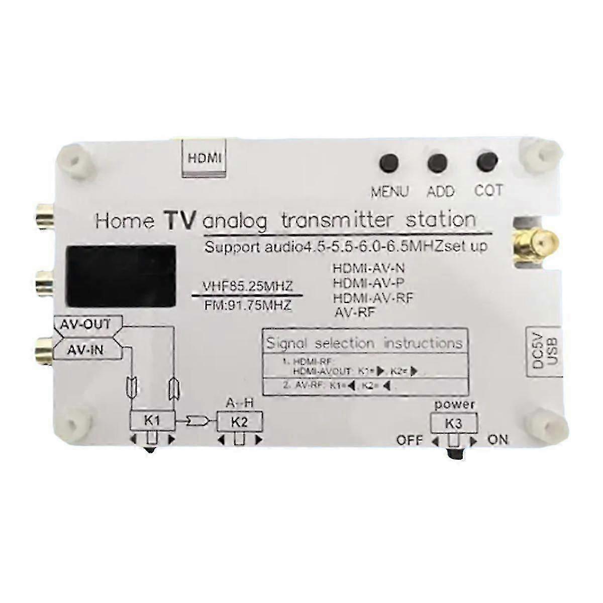 UHF Wireless Video Analog TV Multi-Channel Adjustable TV Signal Transmitter AV to RF TV Transmission