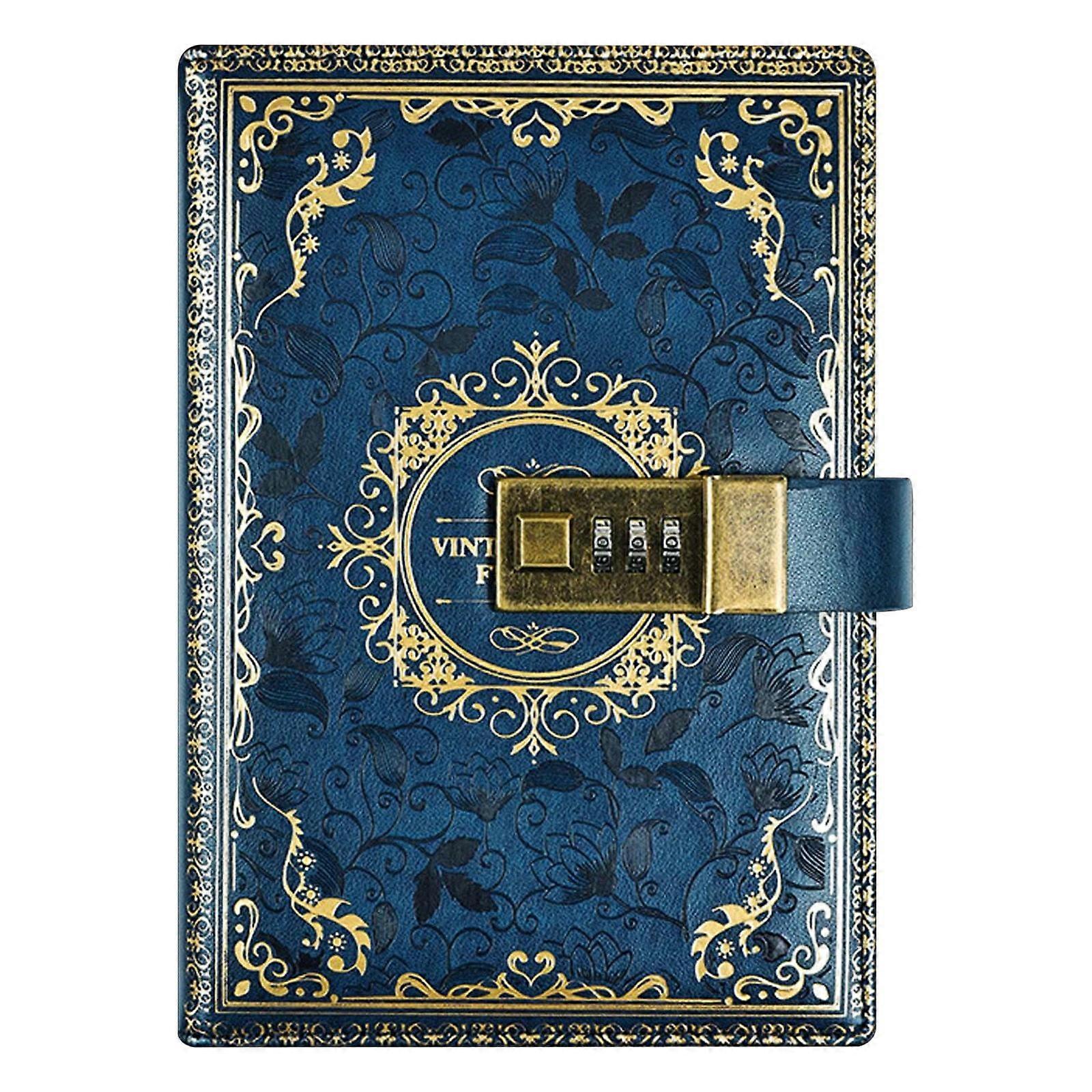 Vintage B6 Notebook Password-protected Journal Lockable Diary Notebook Student Stationery B6 Size Journal Notebook Style Password Diary Locking N