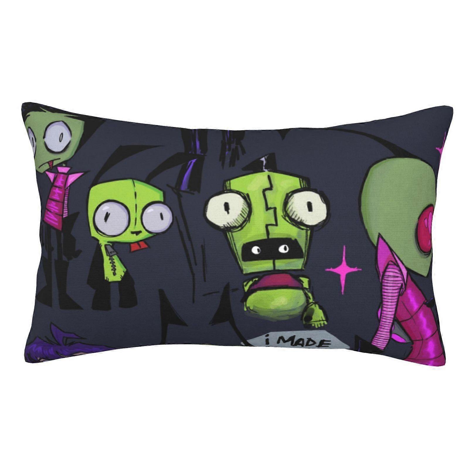 t24 Invader Zim Fronha Almofada Capas de Almofada Com Zíper Oculto Fronha Decoração Para Cama Dormitório Sofá Sofá Carro cBZT24