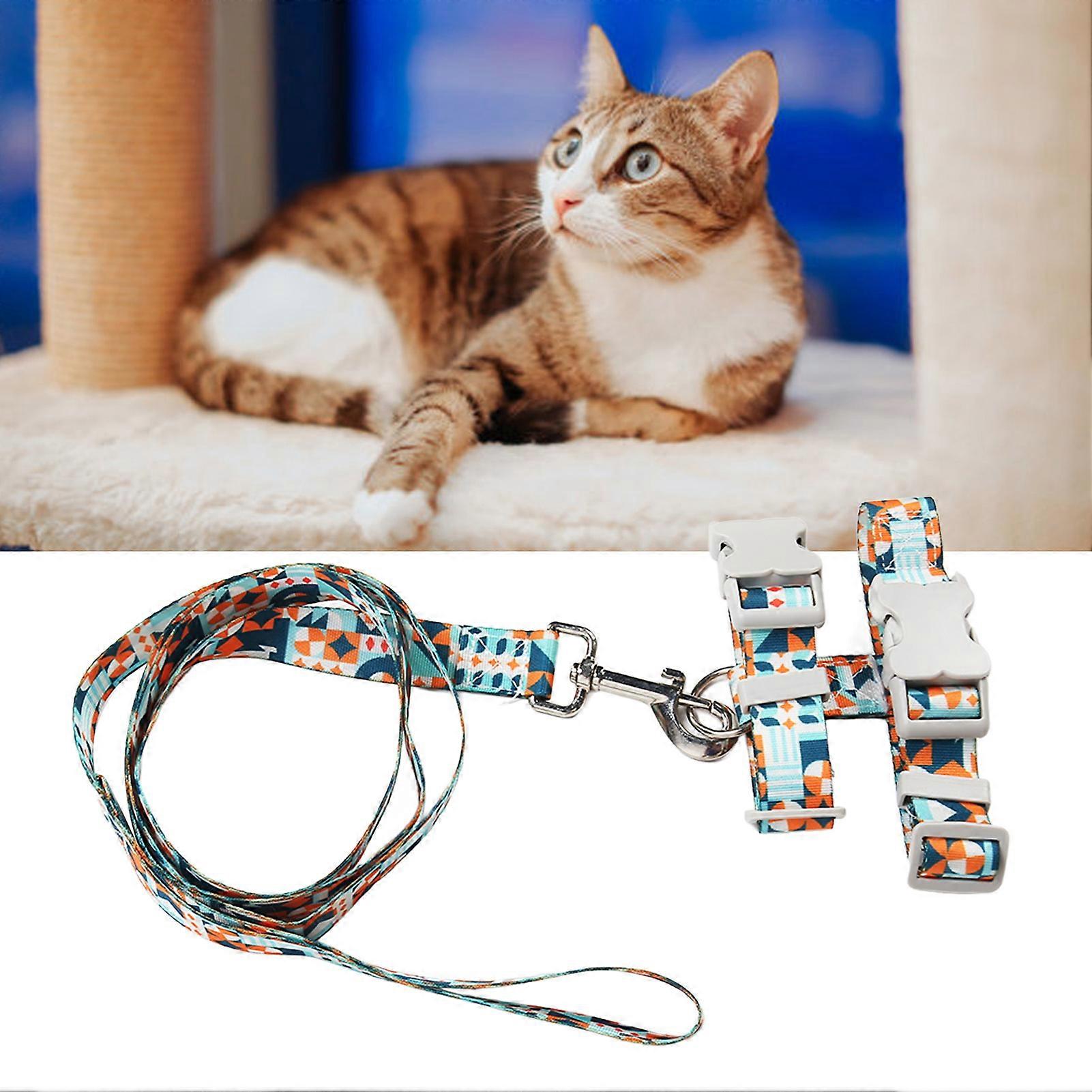 Cat Harness Leash Adjustable Escape Proof Kitten Harness and Leash Set Pet Supplies for Small Large Cats S 