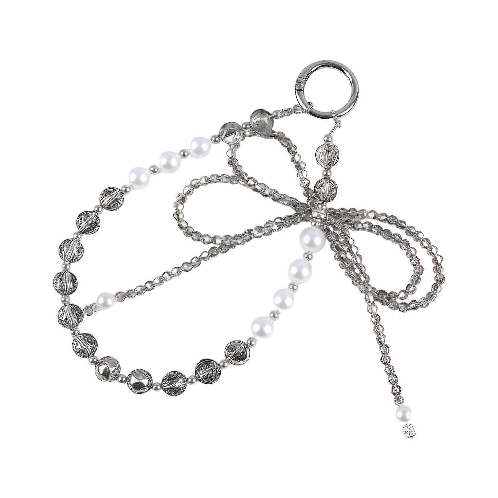 Modern Teardrop Bead Design Keychain Twin Bowknot Accent Ornament Multipurpose Accessory For Everyday Multicolor