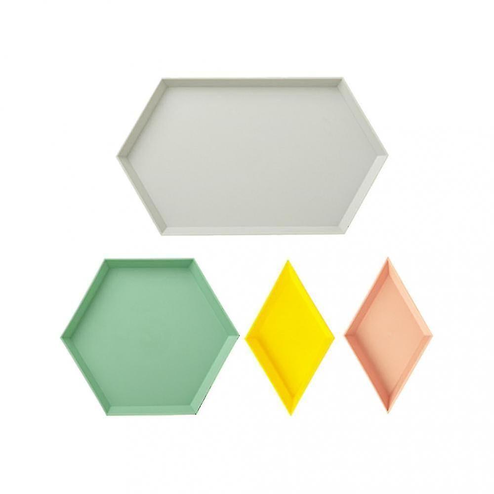 Cookware Sets 4pcs Creative Colorful Geometric Free Combination Splicing Fruit Plate