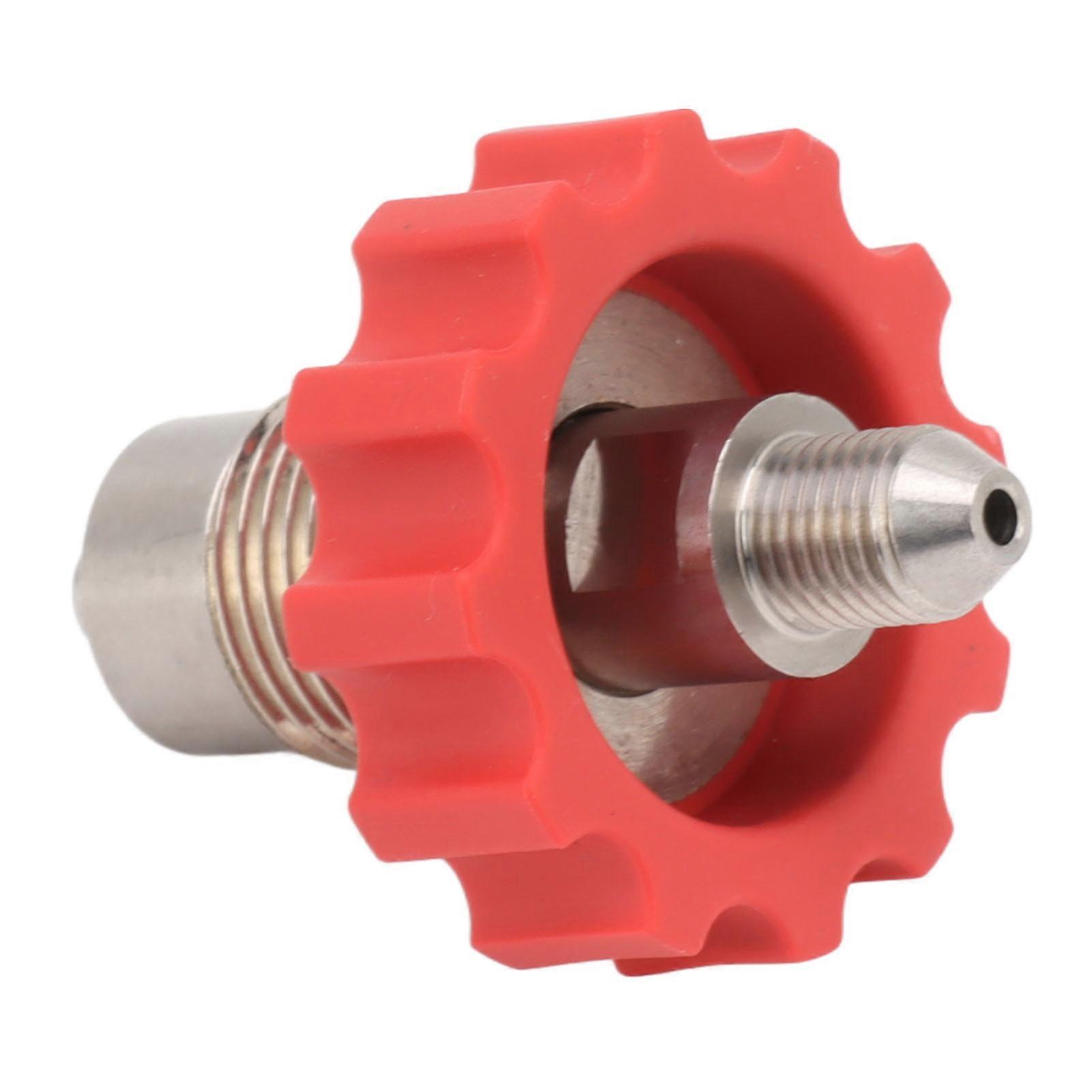 CO2 Gas Tank Adapter Stainless Steel Gas Filling Charging Adapter G5/8 to 7/16‑20 Port Red Gear