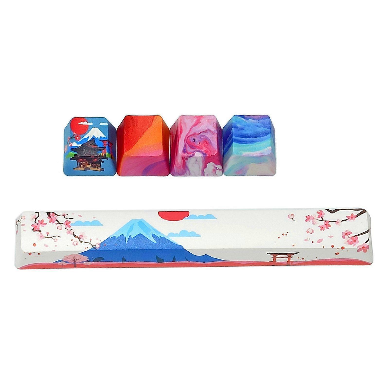 4PCS  R4 Keycaps PBT Five Sides Dye Sublimation Keycaps Cherry Profile + SPACE