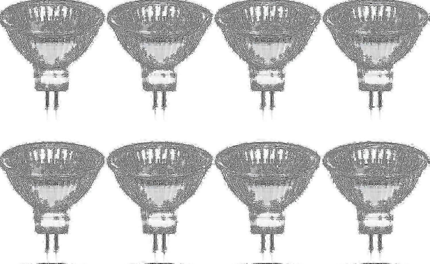 8個のハロゲン電球のパックGu5.3 MR16 35w 12v調光可能-温白色2800k、400ルーメン、ガラスカバーFi