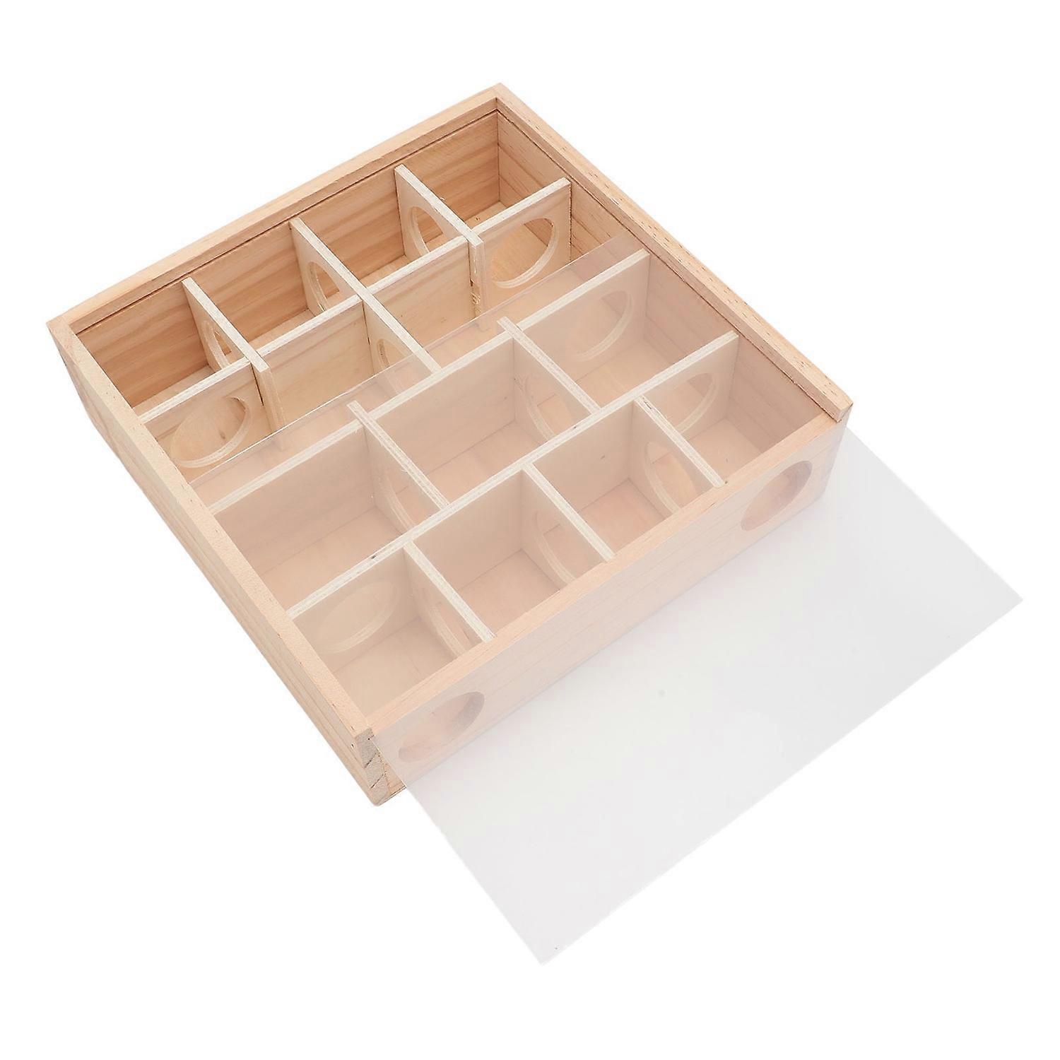 Wooden Hamster Tunnel Maze with Cover Interactive Hamster Hideout Tunnel Exploring Toys for Hamsters