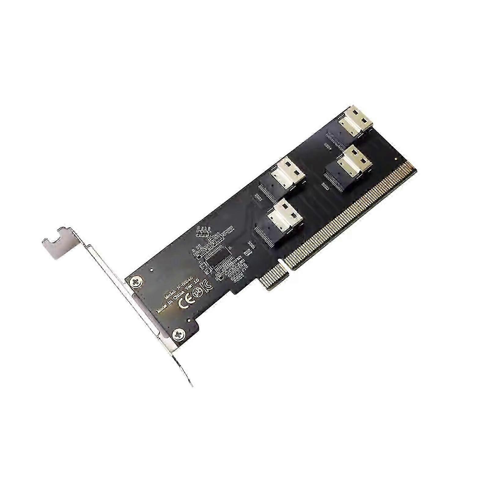 PCIe to M.2 Adapter Card 4-port PCIe X16 to SFF-8654 SSD M.2 compatible key Converter PCIExpress X16 VROC compatible RAID Myi