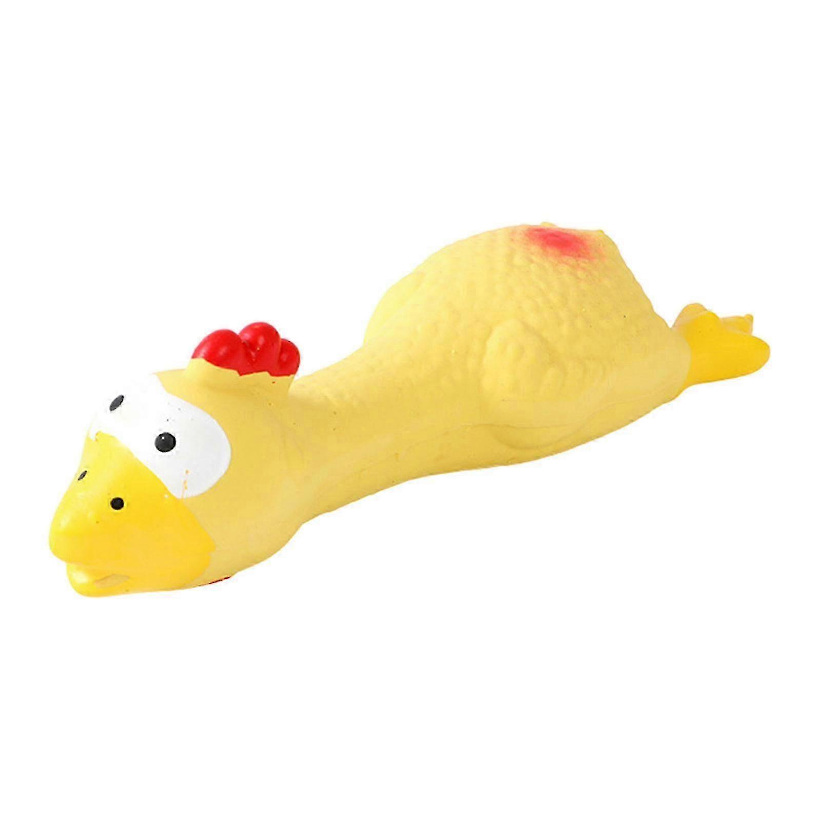 Pet Teething Toy Simulations Chicken Shape Chew Toy with Sound Teething Toy Gift Discourage Destructive Behavior Dog Yellow