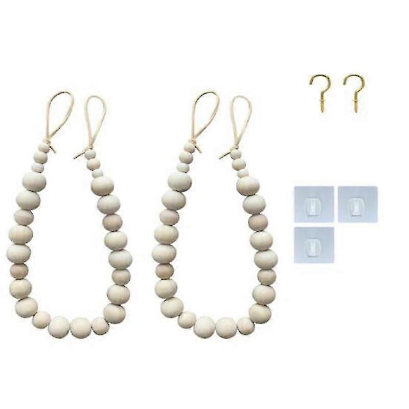 2cpsカーテンタイバック、天然木ドレープタイバック、ウィンドウトリートメント、農家のガーランド、自由奔放に生きる装飾アクセサリー