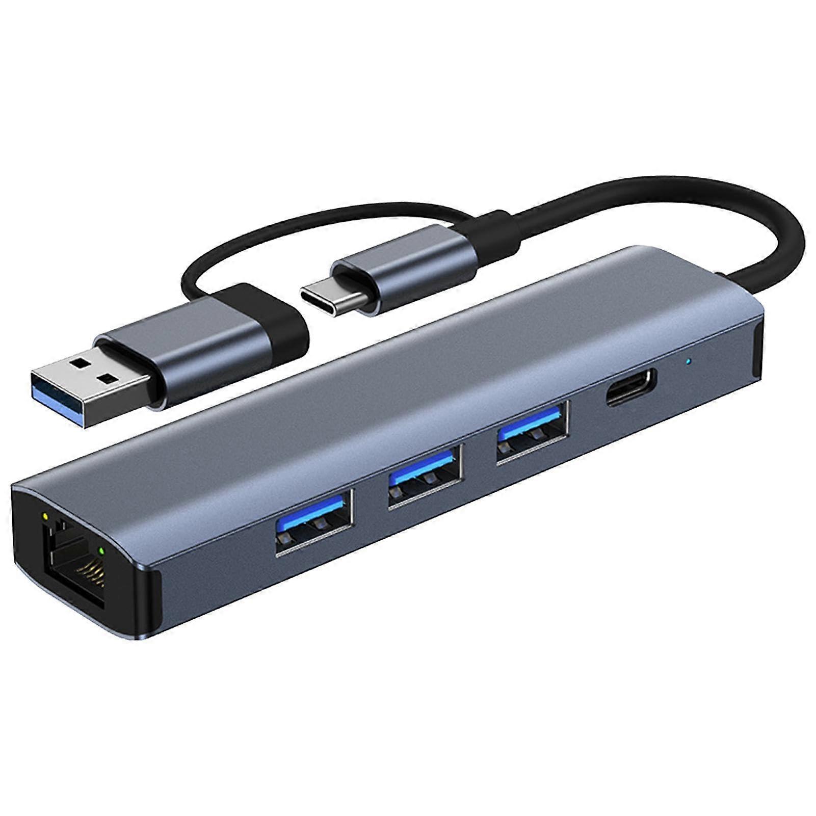 USB C Ethernet Adapter Multifunctional USB Network Adapter For Laptop Portable USB Hub With Gigabit Ethernet
