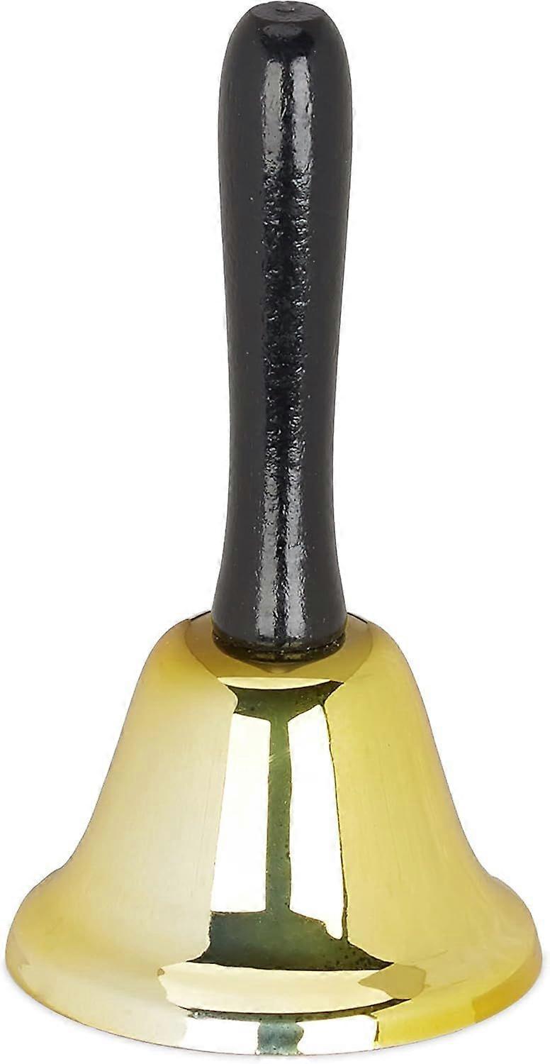 Table clock with high-volume chimes, desk clock with wooden handle, Christmas decoration or reception clock, 12 cm, silver