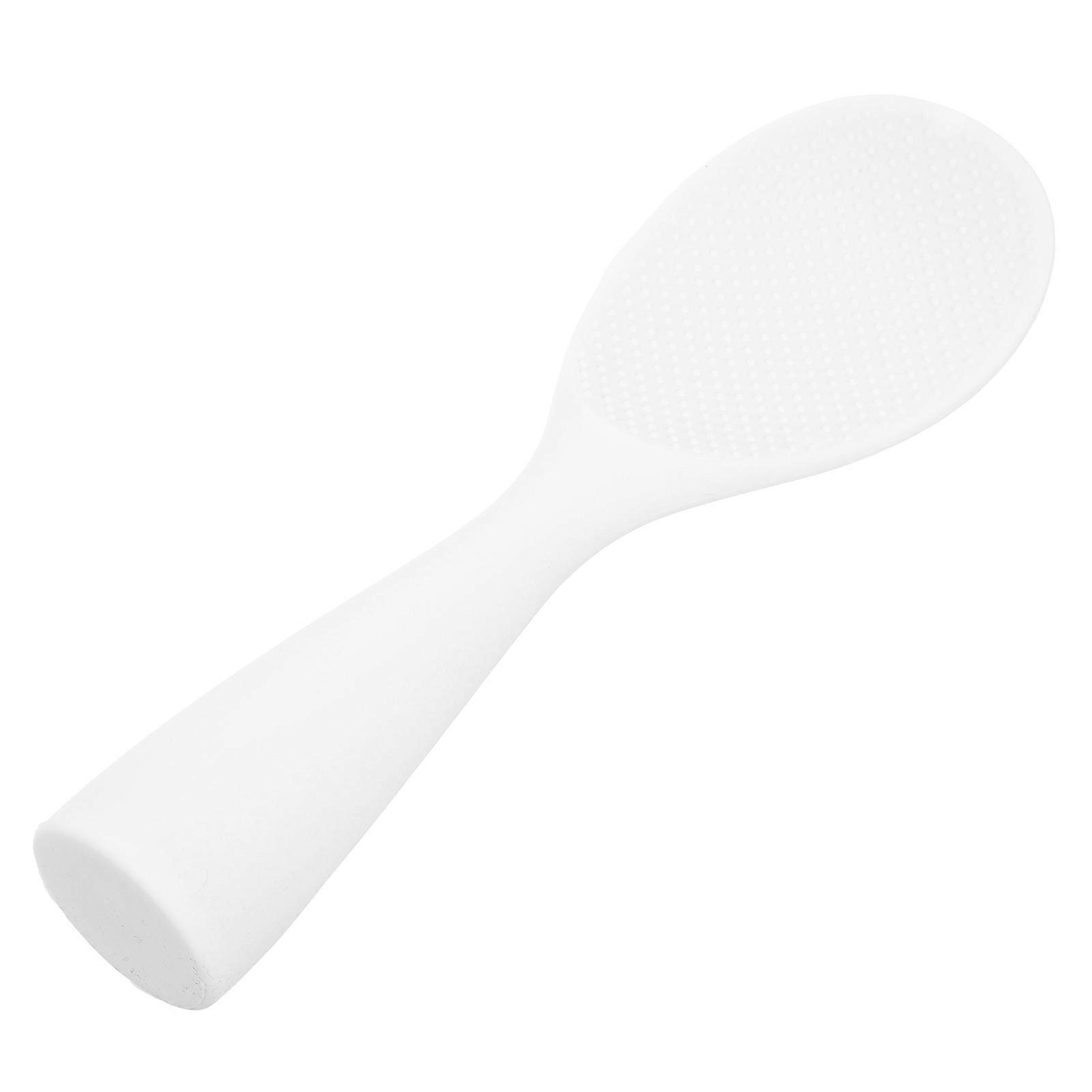 Nonstick Silicone Rice Spoon for Kitchen Use with Handle White Serving