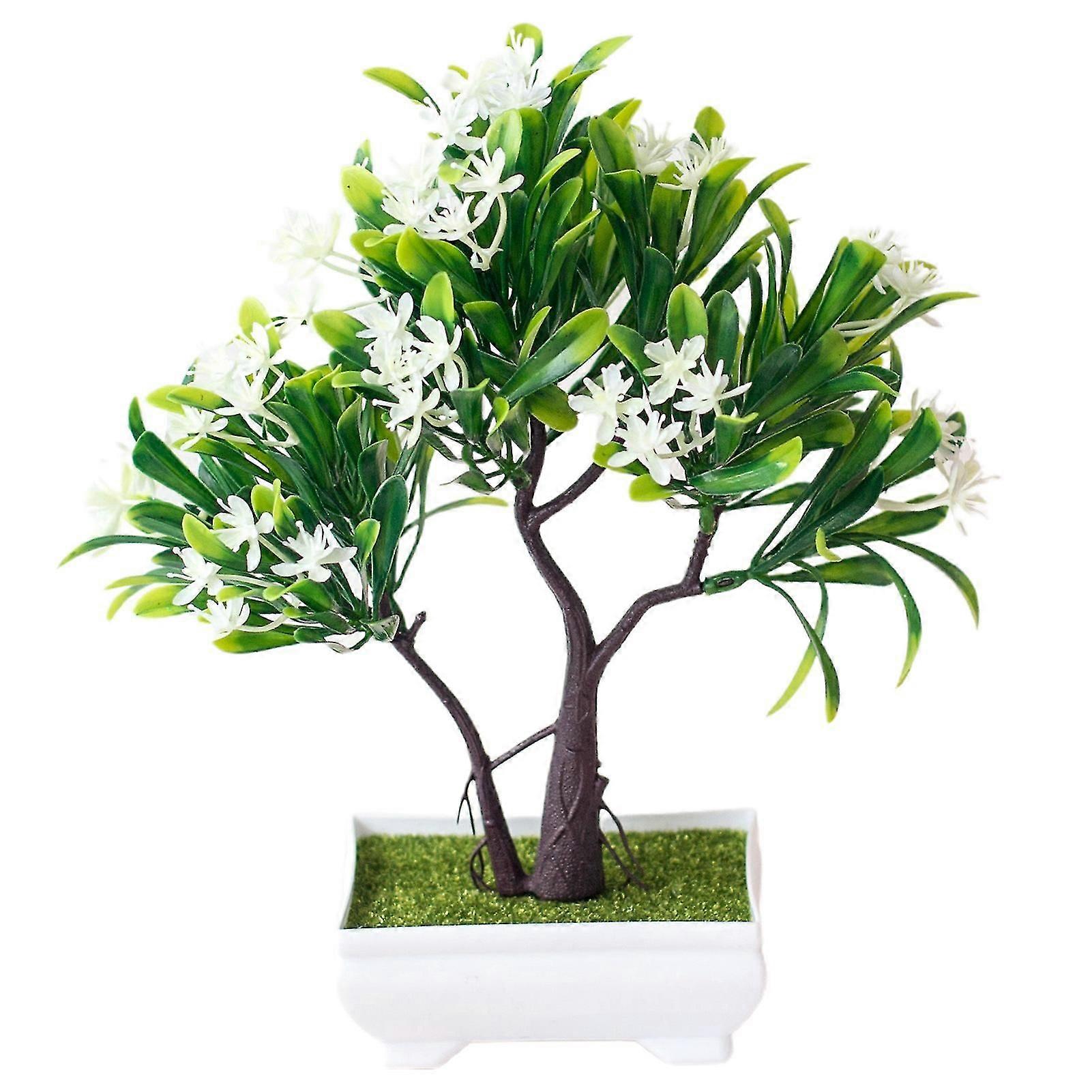 Bxs Artificial Flower Bonsai with Pot - Delicate Colorful and Realistic Fake Bonsai for Home Decorat