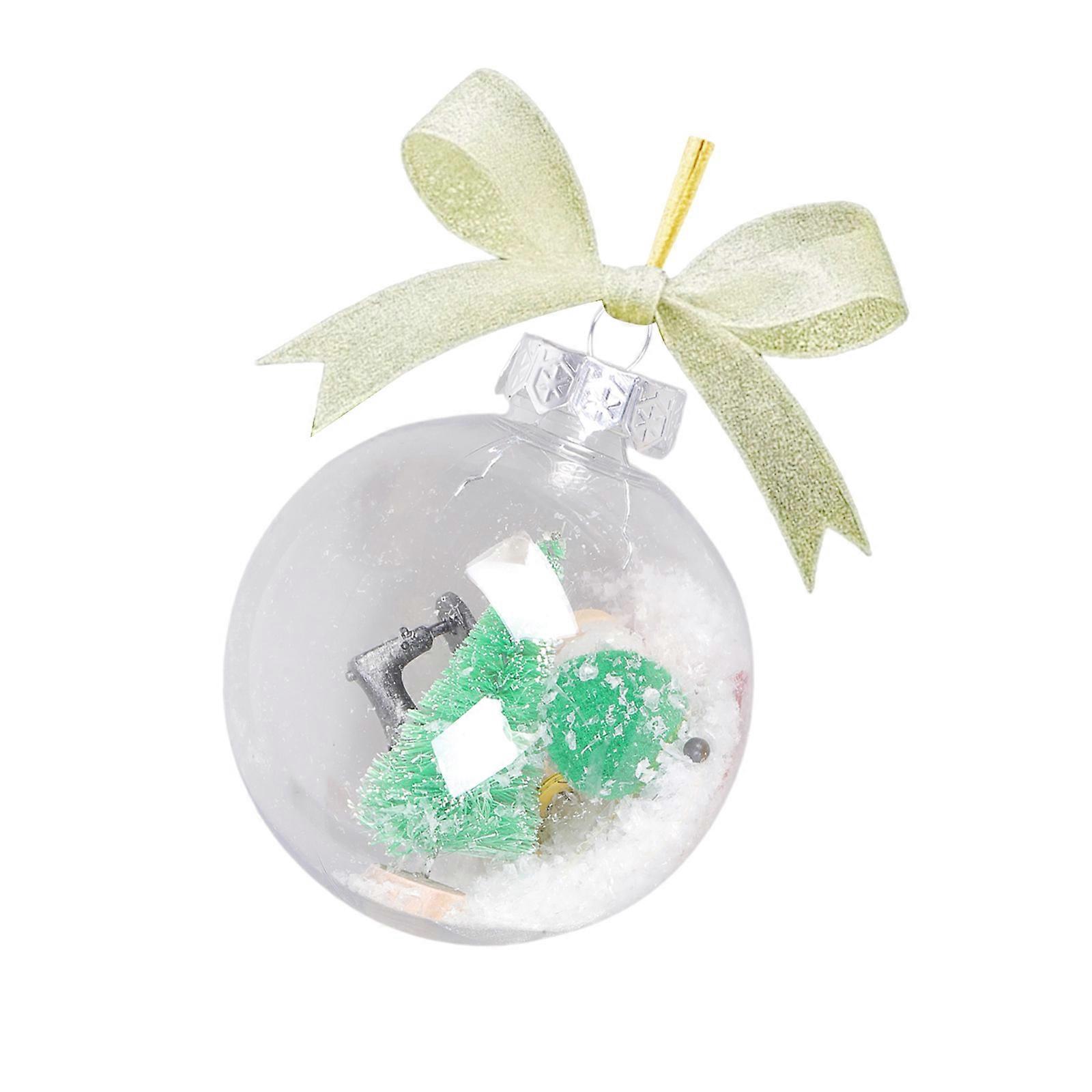 Quilting Enthusiast Snow Globe Christmas Ornament With Fabric Rolls Shatterproof Acrylic Display Piece Multicolor