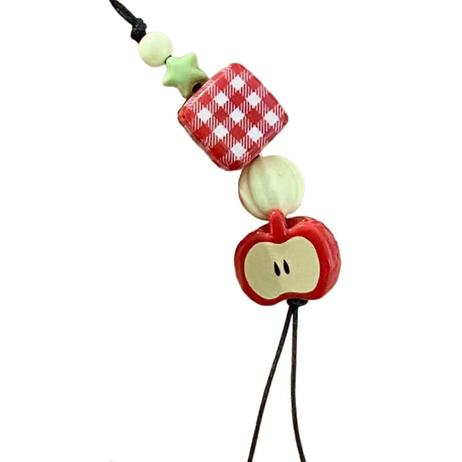 Fashionable Apples Pendant Bag Charm 3D Fruit Shape Key Holder Unique Fashion Statement Keychain Accessory for Daily Use Multicolor