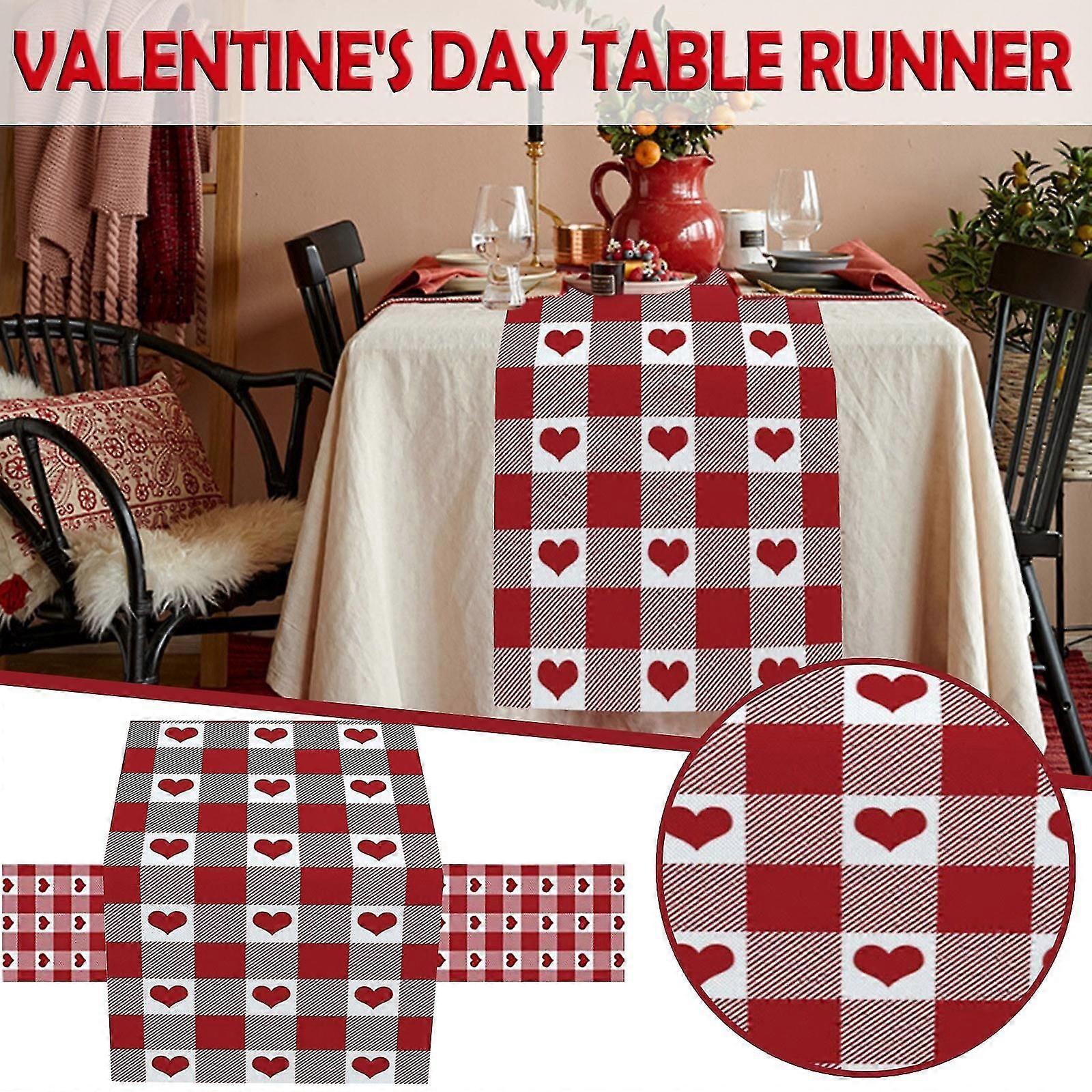 Creative Valentine's Day Polyester Cotton Printed Table Flag Table Decorations