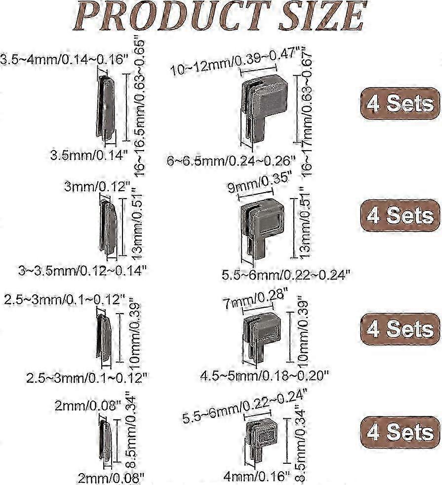 16 Sets Metal Zipper Repair 4 Sizes Zipper Insertion Pin #3#5#8#10 Zipper Latch Slider Retainer Zipper Bottom Stop Zipper Fixing Kit for Jacket H