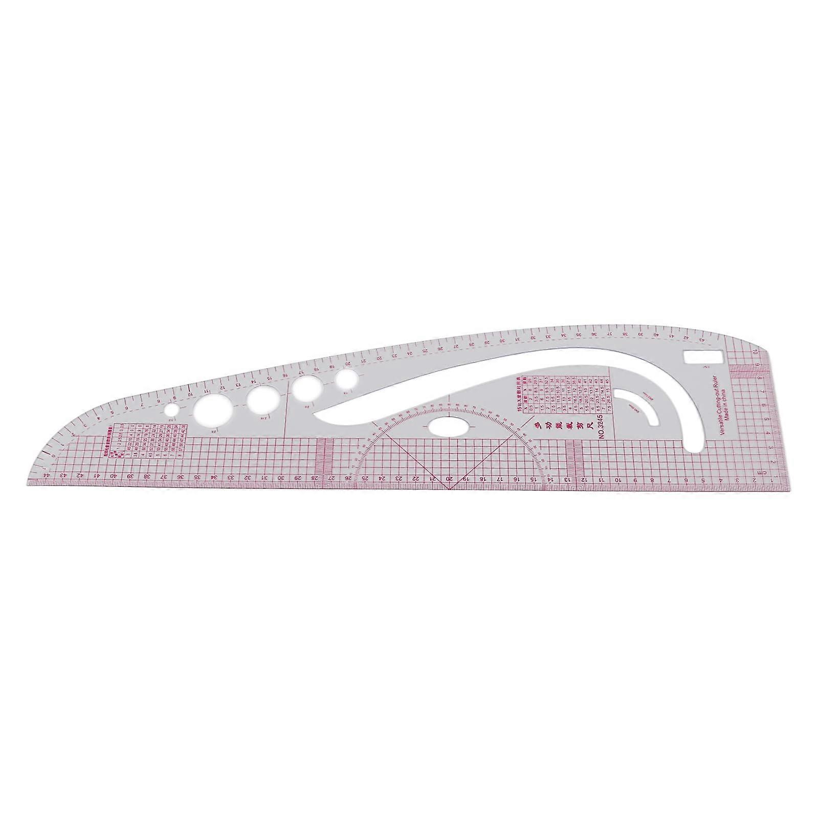 Sewing Ruler Transparent French Curve Clear Metric Plastic Tailor Tool for Dressmaking and Pattern Design