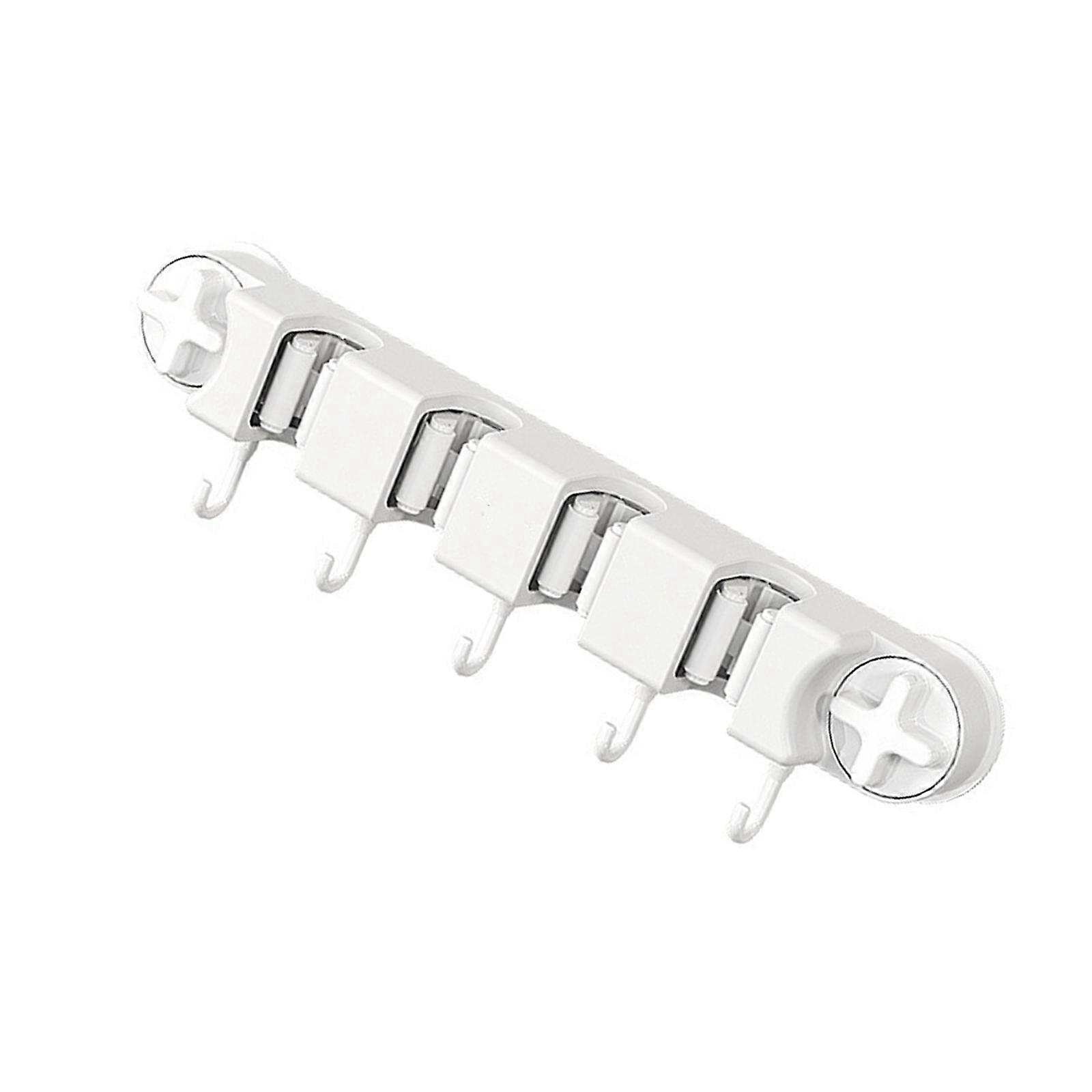 Without Holes Adhesive Broom Mop Holder Sturdy Plastic Mounting Rack Space Saving Bathroom Cleaning Organizers Multicolor