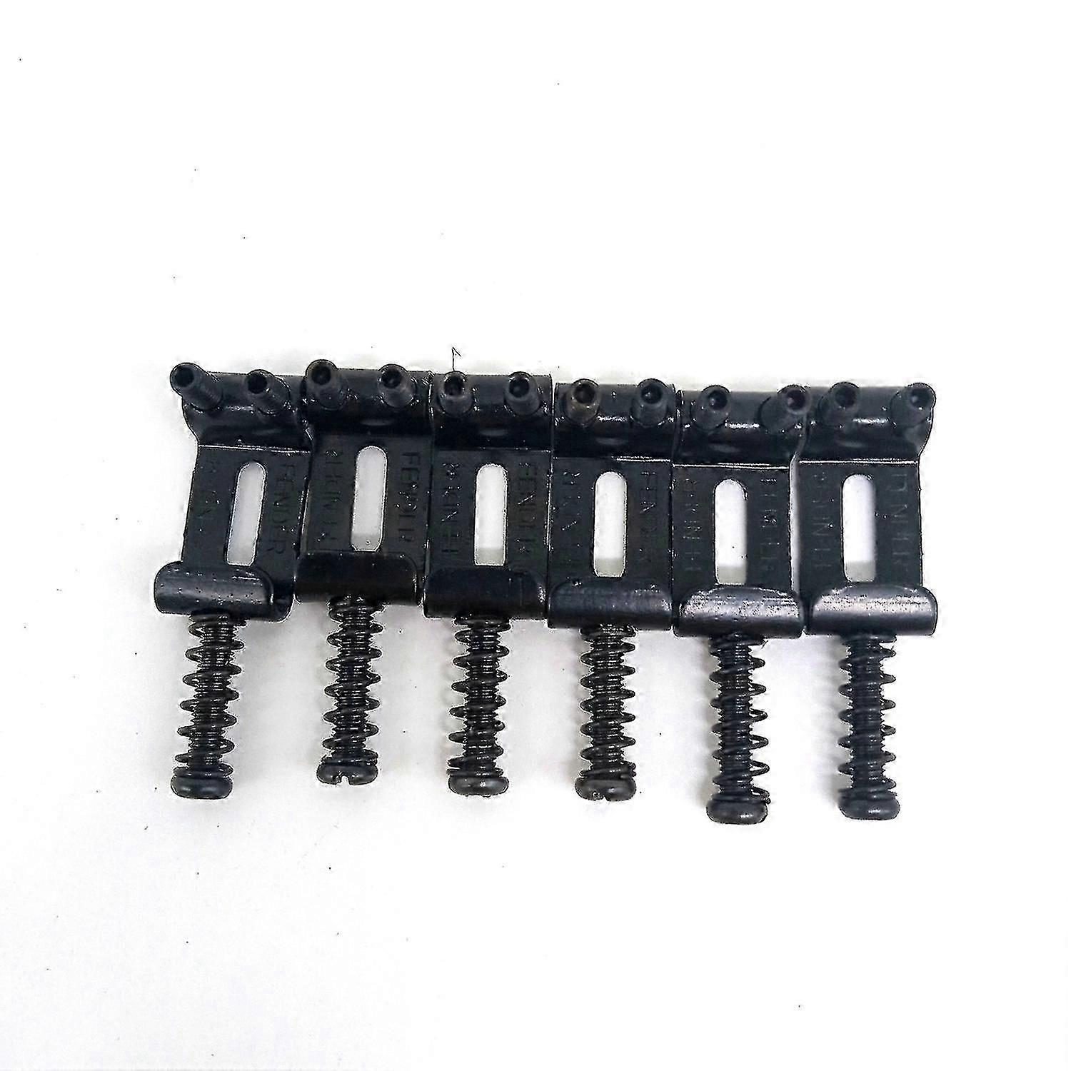 6 Roller Bridge Pull String Code Electric Guitar Saddle For Electric Guitar Accessories Black (haoyi