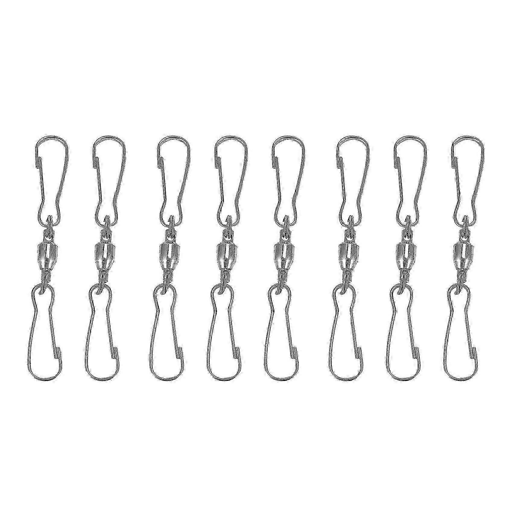 8 pack spinning double clip swivel hooks suitable for wind spinners and windsocks