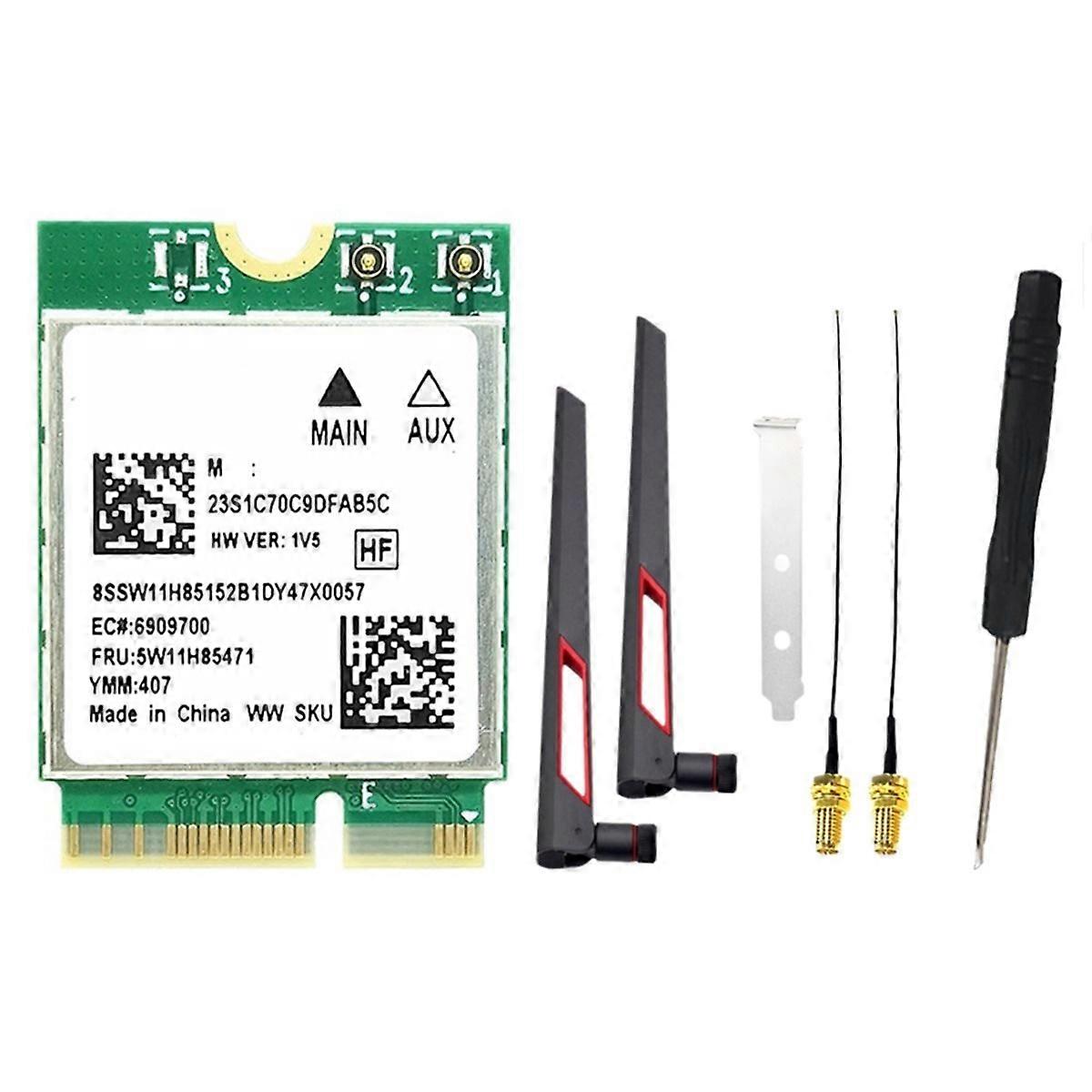 RTL8922AE WiFi7 Card+10DB Antenna 6338Mbps 2.4G/5G/6G Bluetooth5.4 M.2 NGFF Wireless WiFi Adapter Ca