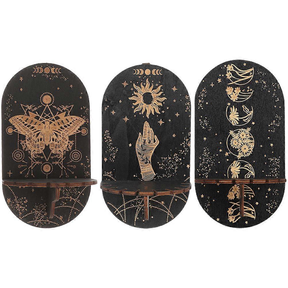 3 قطع كريستال الجدار الجرف خشبية كريستال عرض الجرف البوهيمي نمط الجدار شمعة الجرف