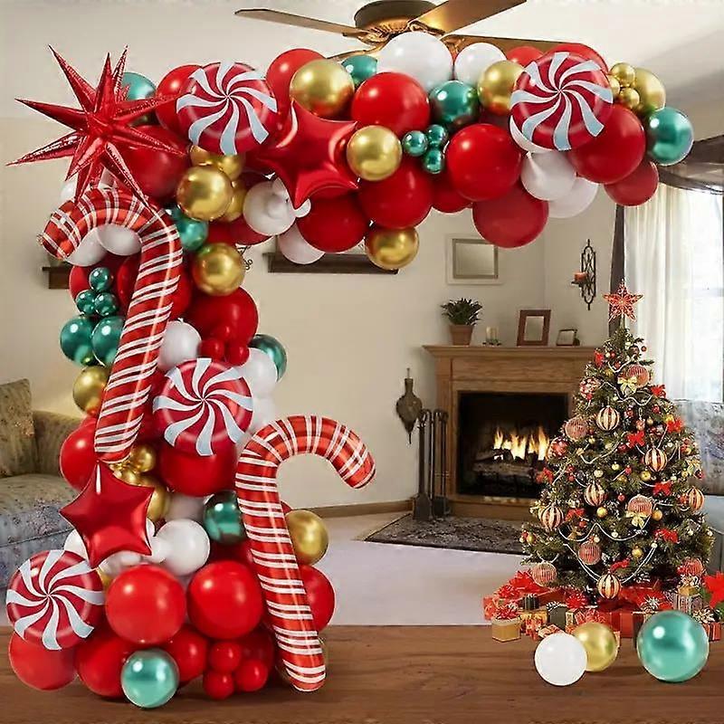 147pcs Christmas Balloon Garland Kit - Multicolored Candy & Nutcracker Balloons for Party Decorations