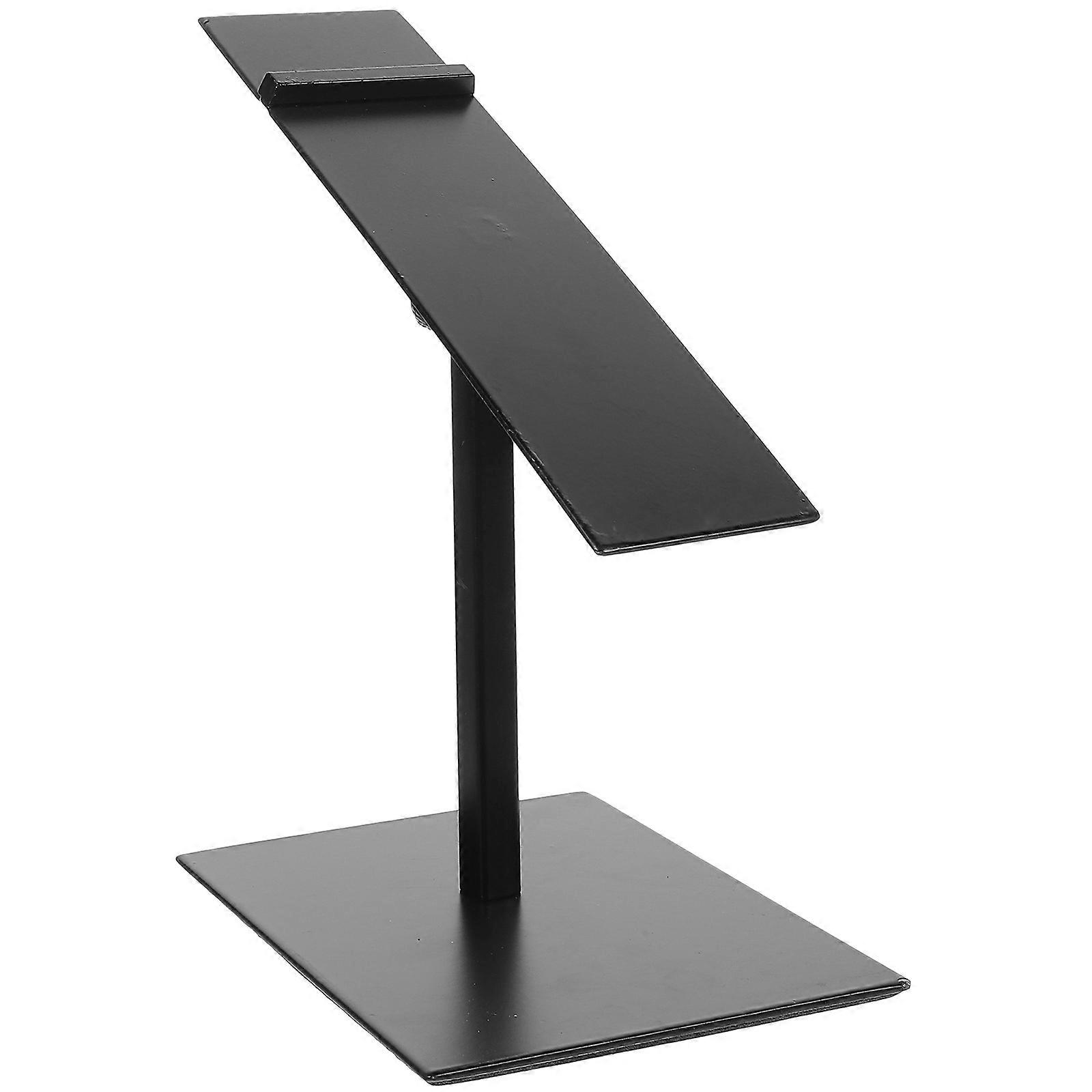 Svart metallskostativ for oppbevaring, justerbar skoholder