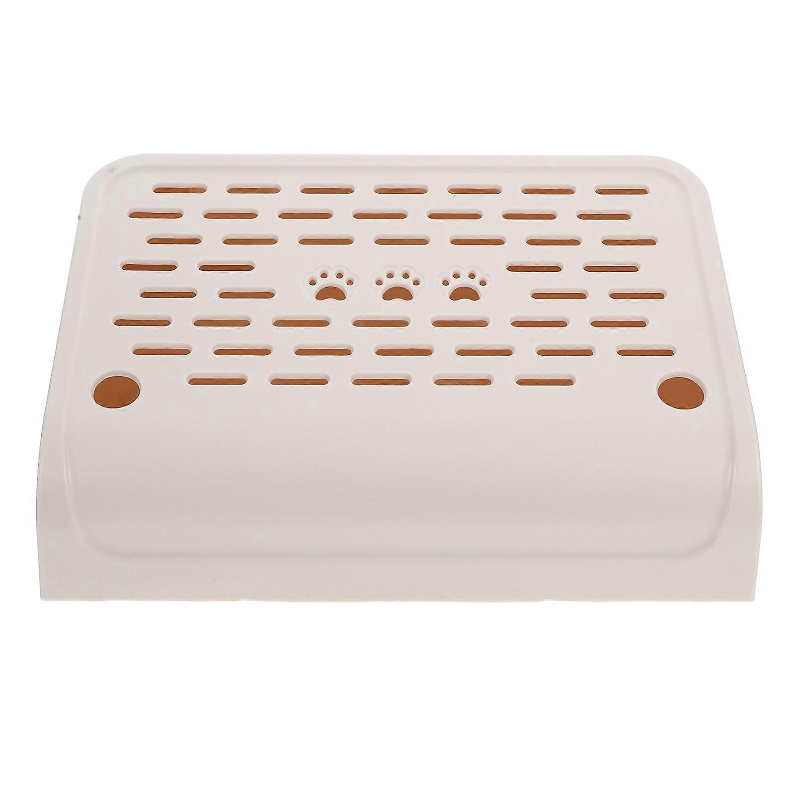 Cat Ramp for Litter Box Offering Litter Control in Khaki Color