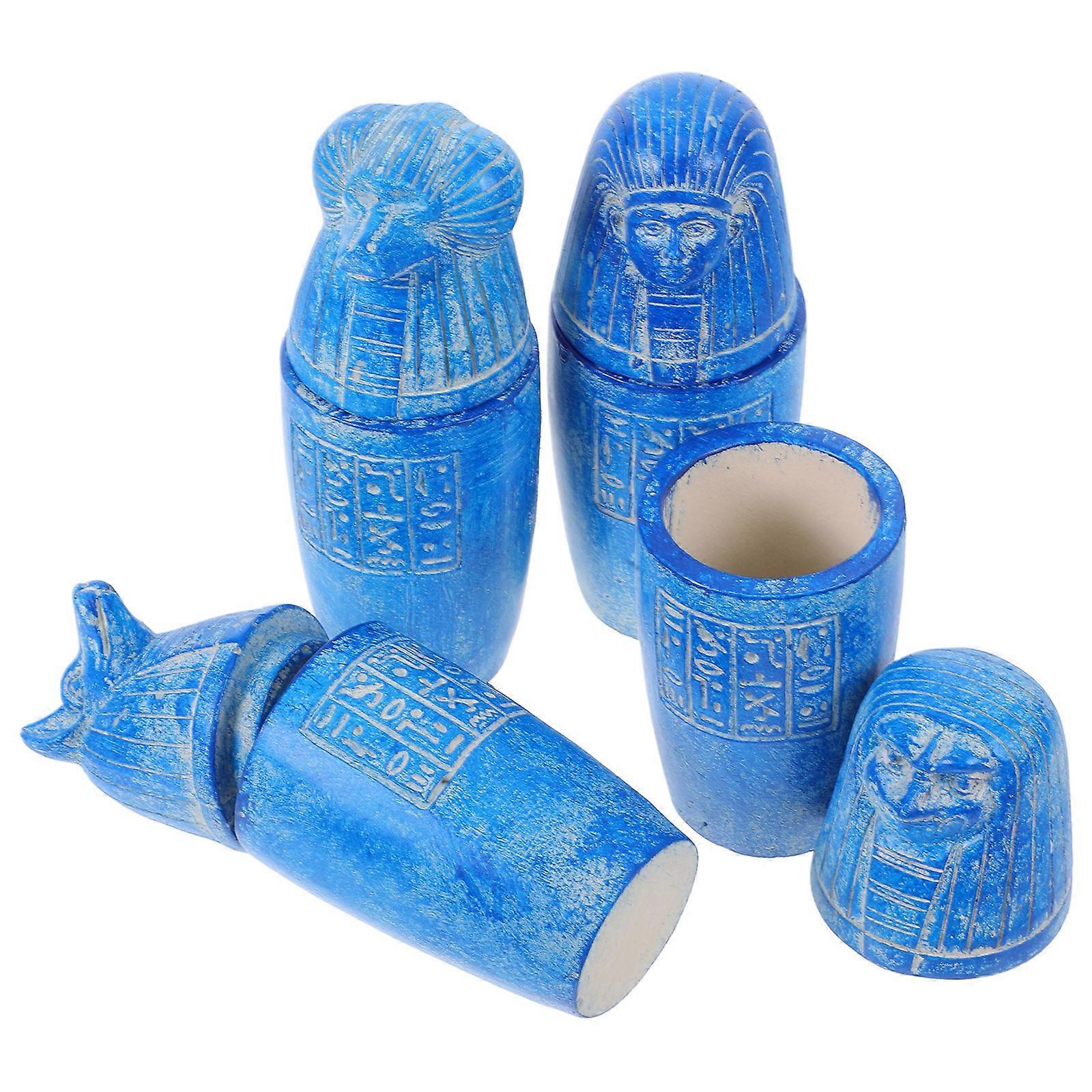 Ancient Egyptian Artifact Canopic Jars for Decoration 4Pcs