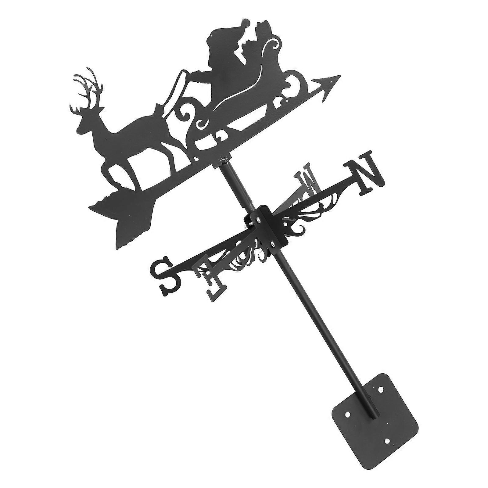 Iron Weather Vane Christmas Garden Decor Wind Direction Indicator