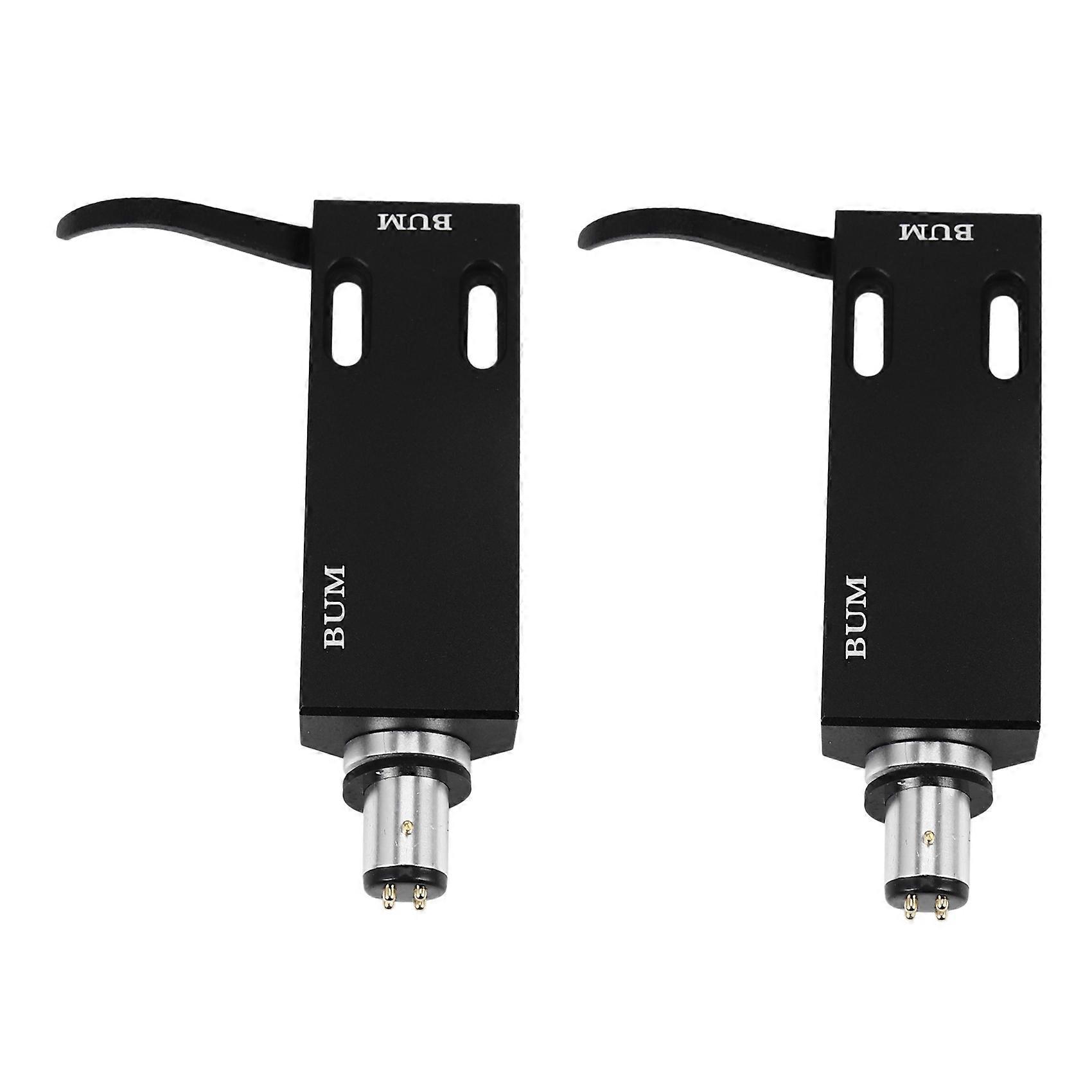 2Pcs Black Turntable Headshell for Technics for Other Turntables 4 Pin Contacts Fit Phono Turntables Headshells